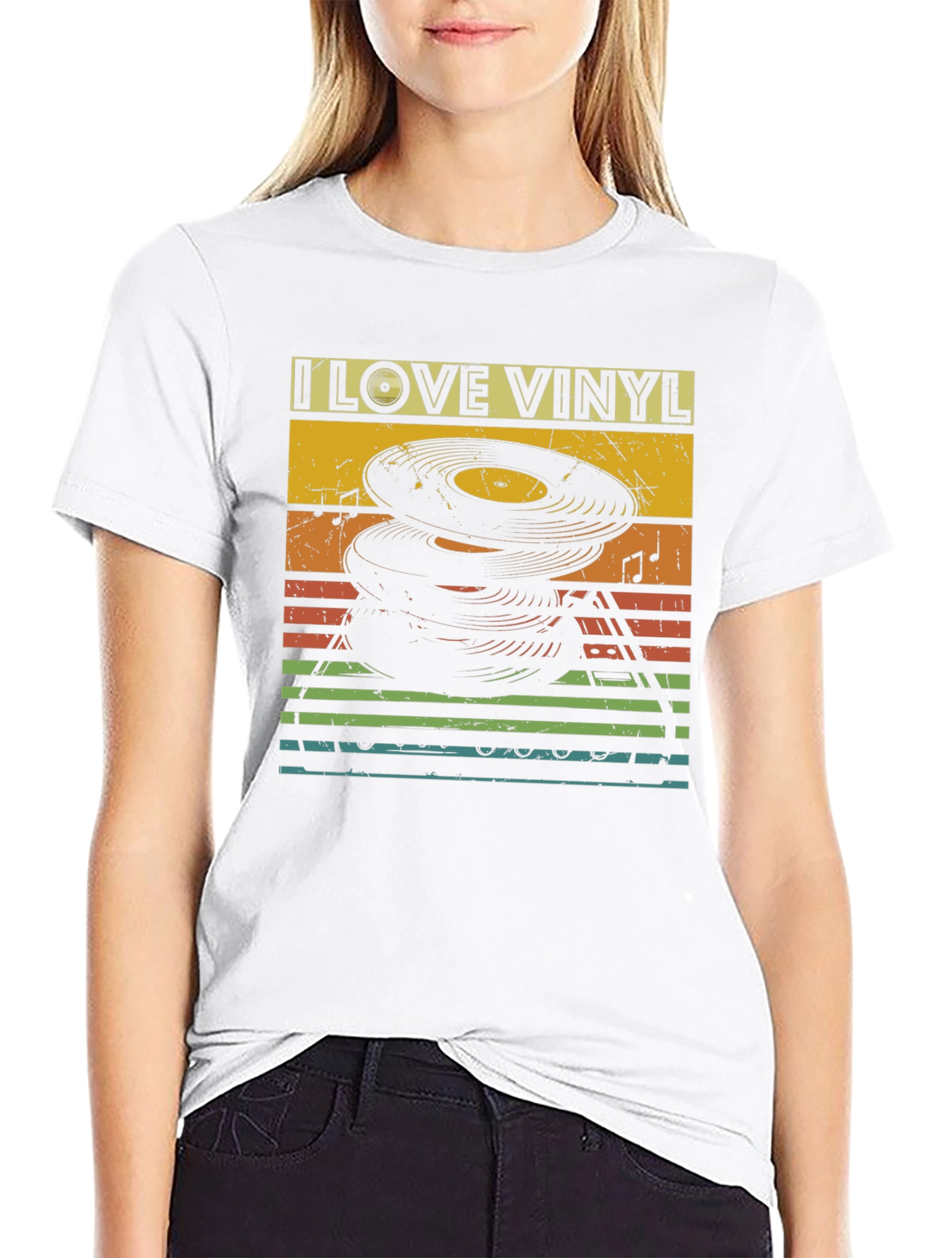 I Love Vinyl Retro Graphic Tee