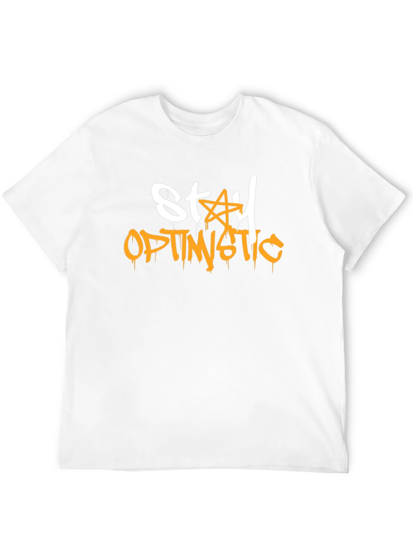 Stay Optimistic Graphic Print Black T-Shirt