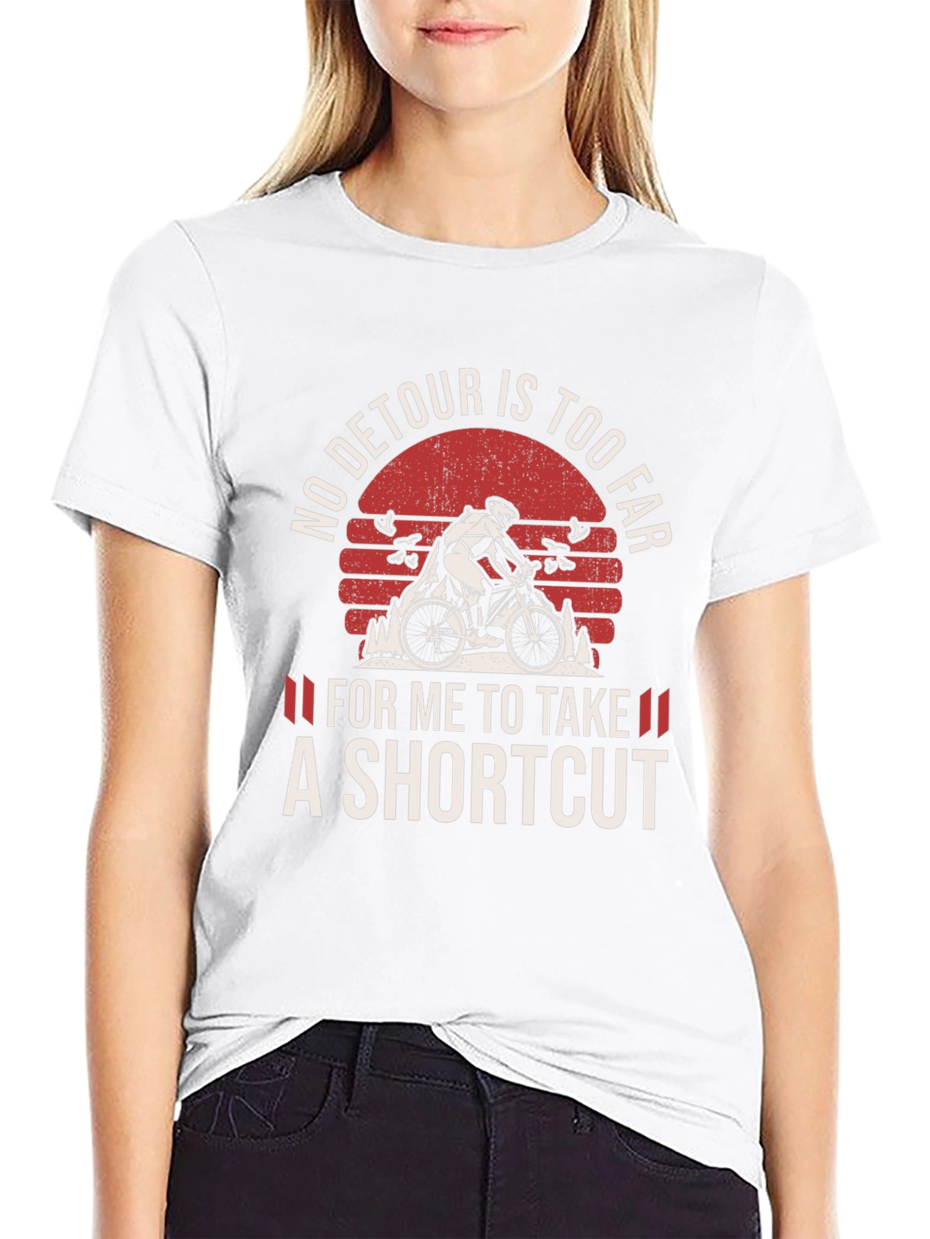 No Detour T-Shirt: Biker Adventure Tee