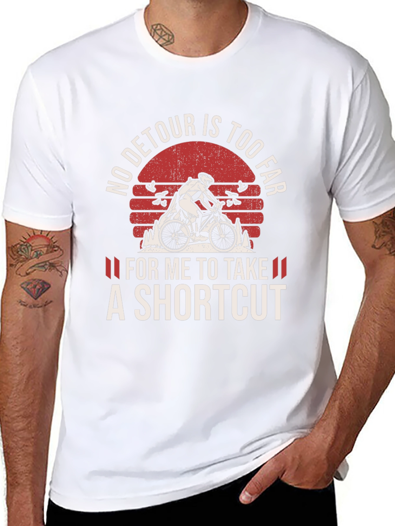 No Detour T-Shirt: Biker Adventure Tee