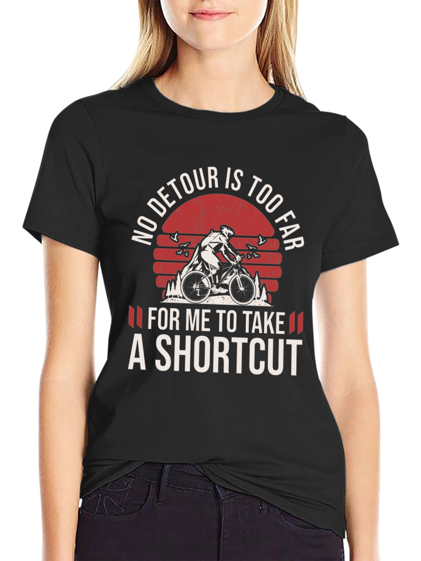 No Detour T-Shirt: Biker Adventure Tee
