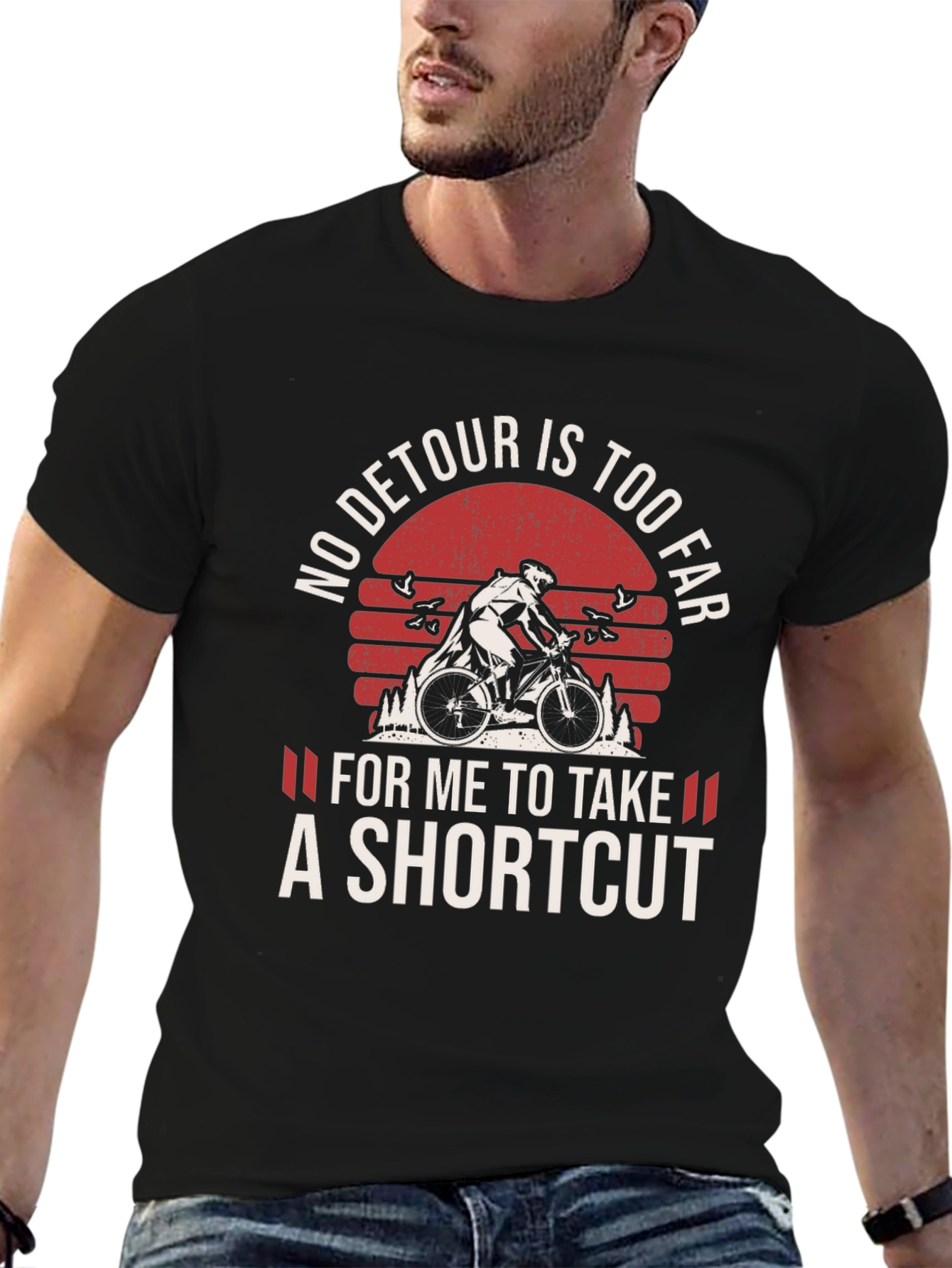 No Detour T-Shirt: Biker Adventure Tee
