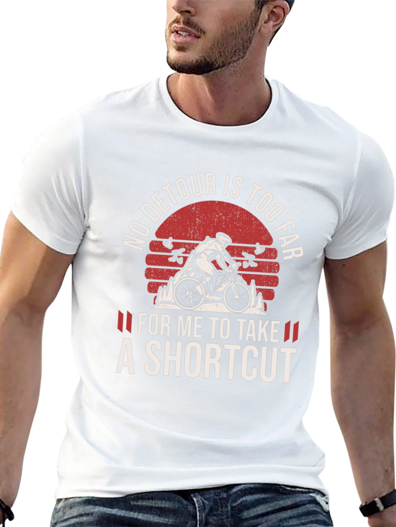 No Detour T-Shirt: Biker Adventure Tee