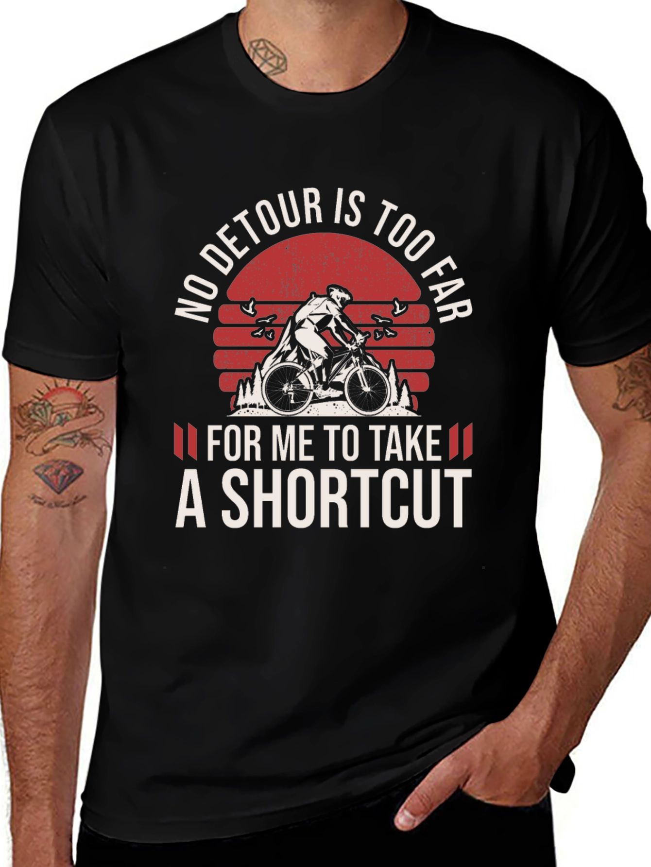 No Detour T-Shirt: Biker Adventure Tee