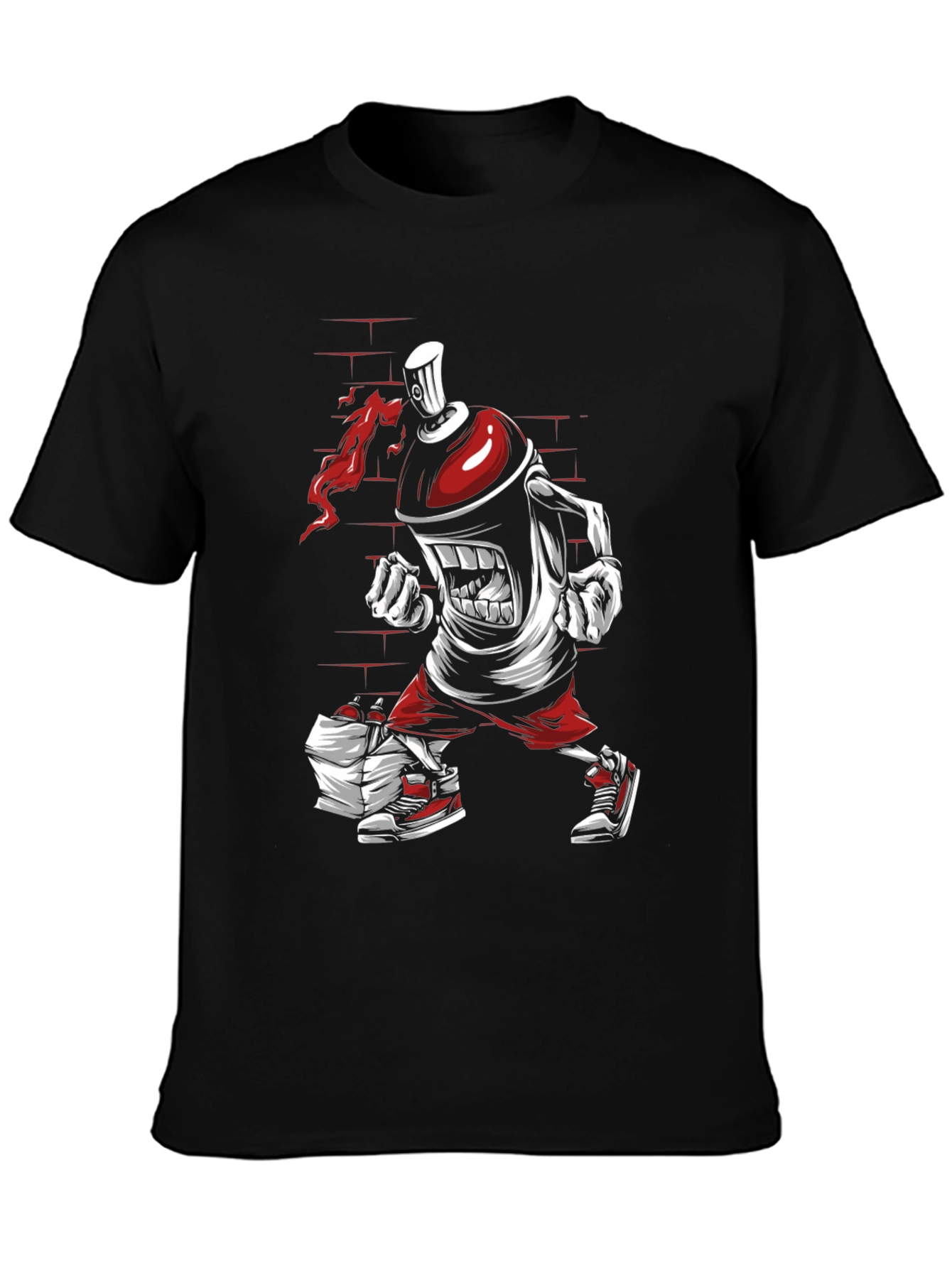 Graffiti Spray Can Cartoon Graphic T-Shirt
