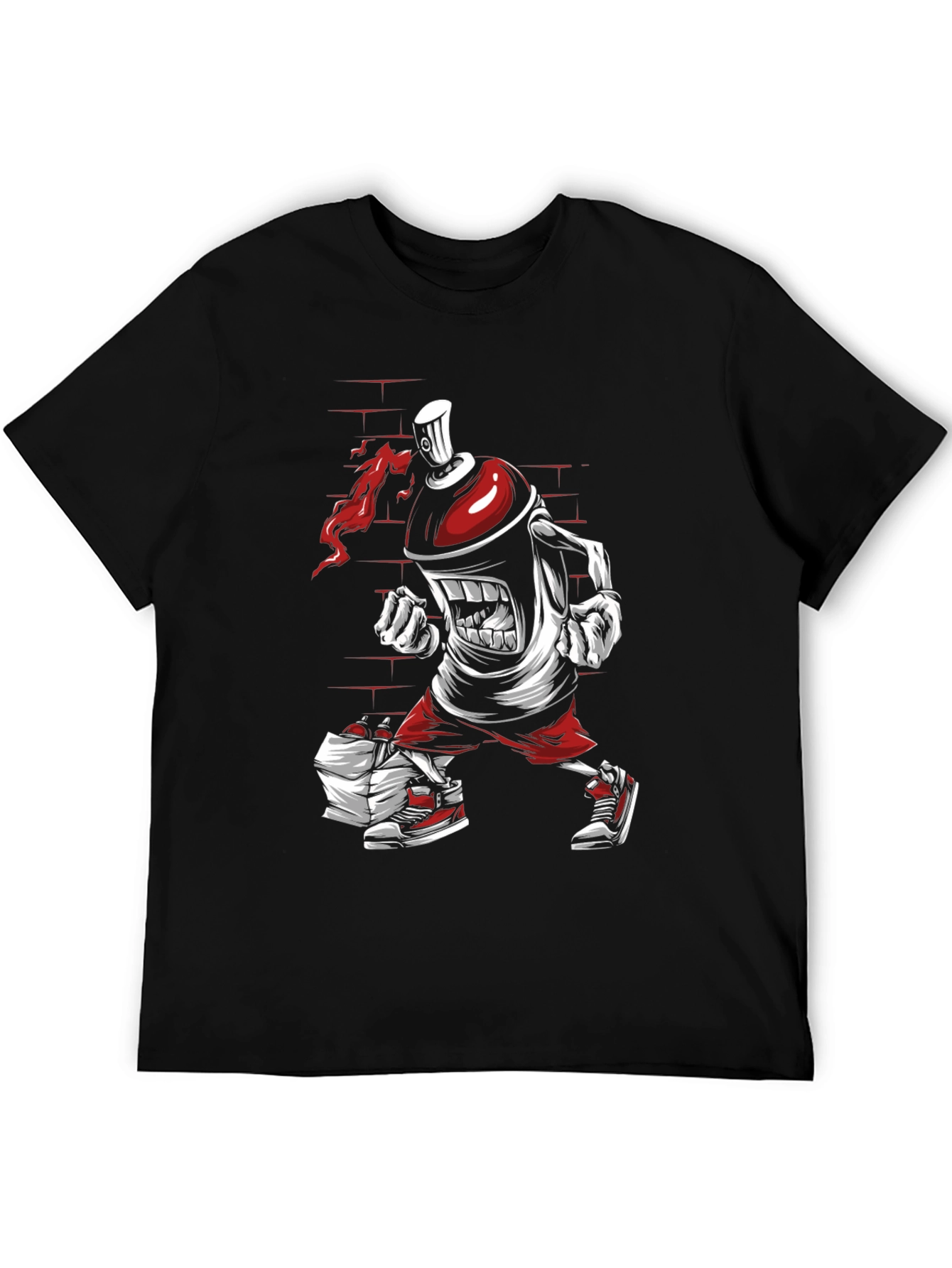 Graffiti Spray Can Cartoon Graphic T-Shirt