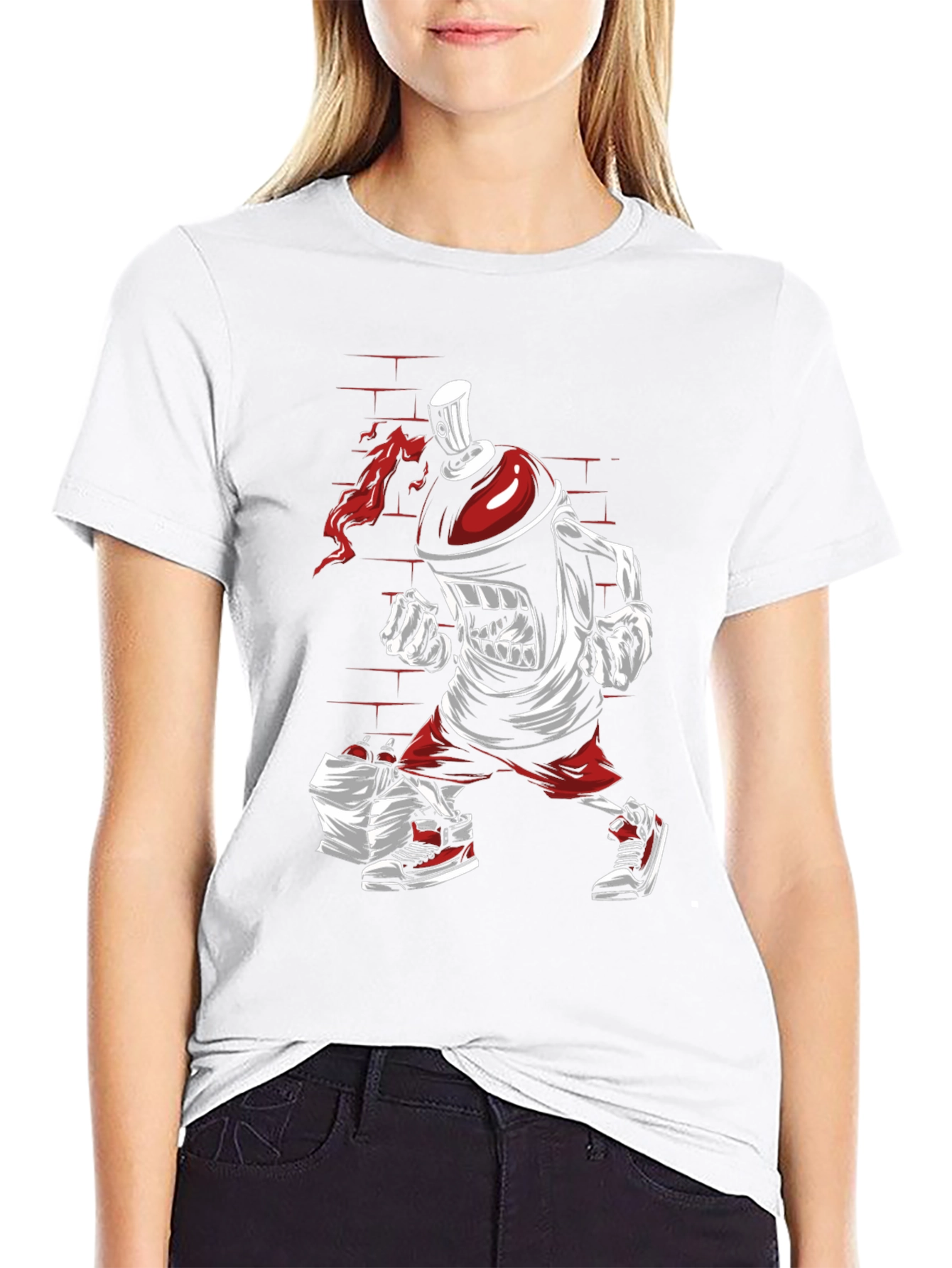 Graffiti Spray Can Cartoon Graphic T-Shirt