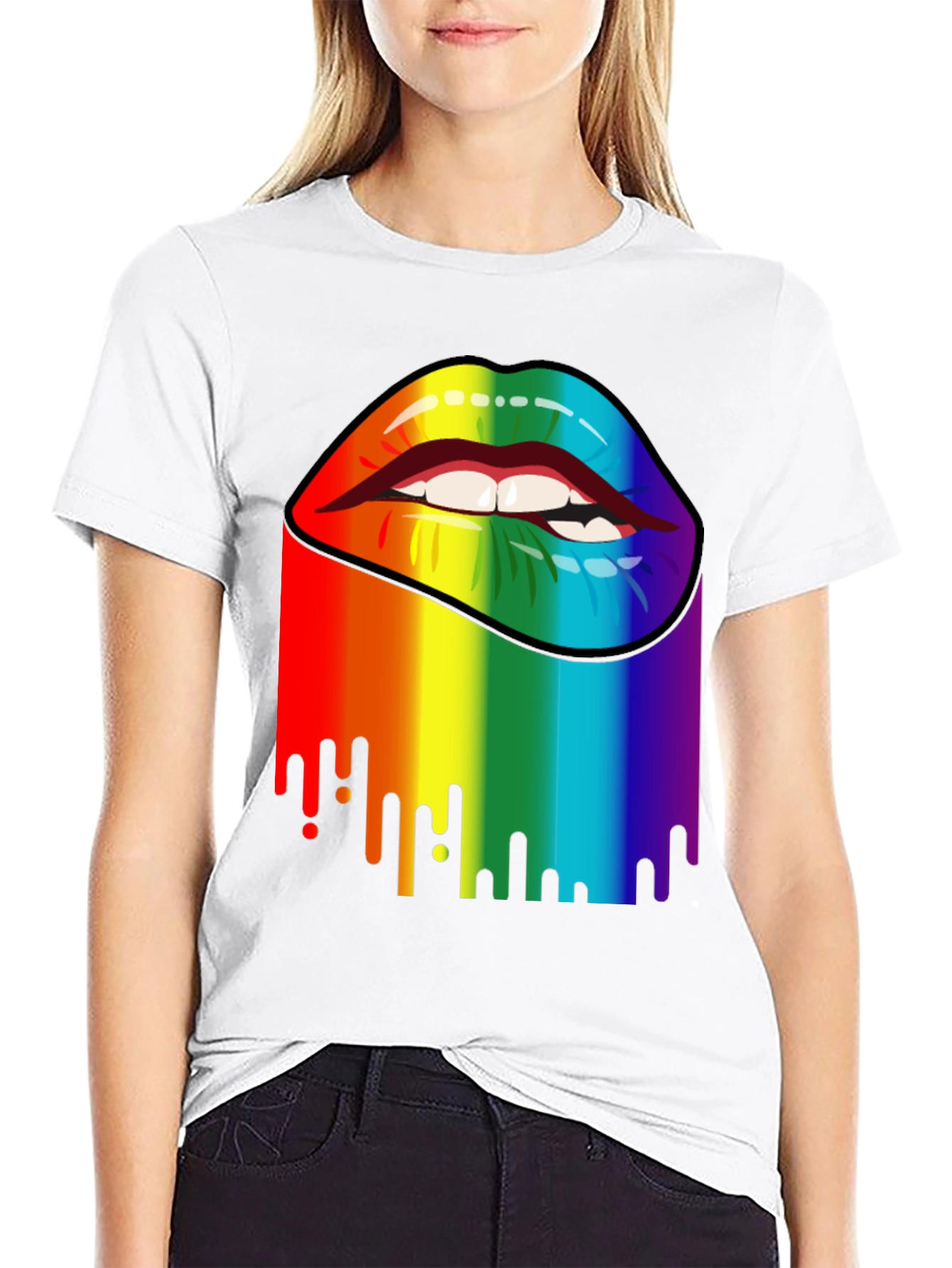 Rainbow Lips Graphic Tee - Pride Apparel