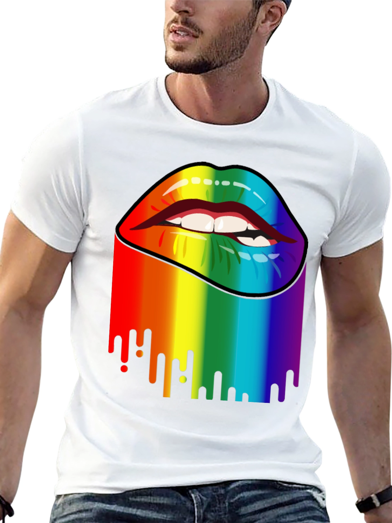 Rainbow Lips Graphic Tee - Pride Apparel