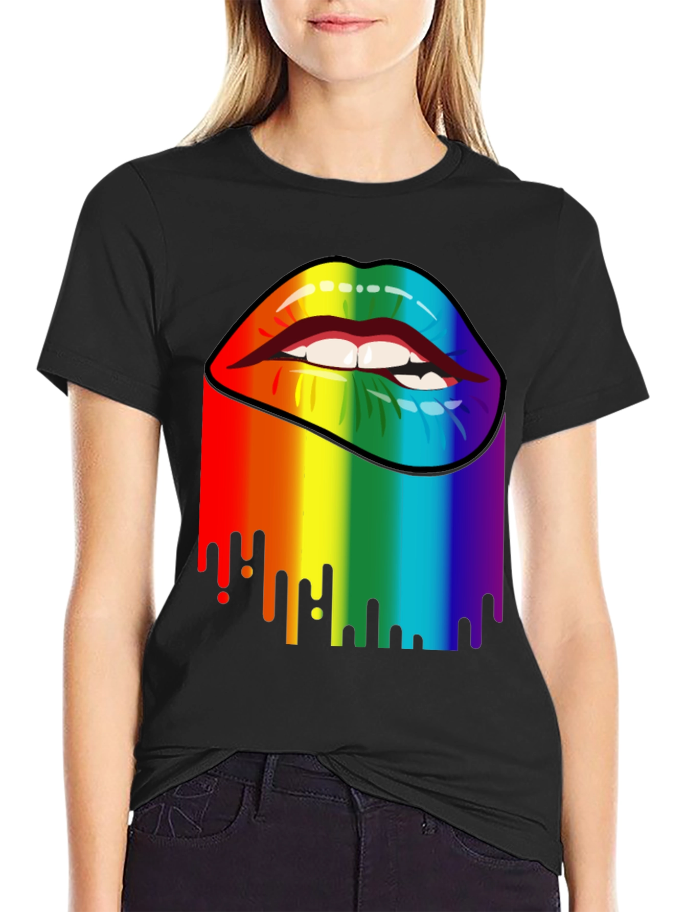 Rainbow Lips Graphic Tee - Pride Apparel