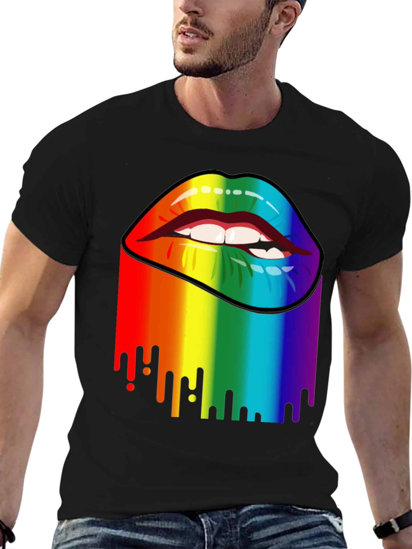 Rainbow Lips Graphic Tee - Pride Apparel