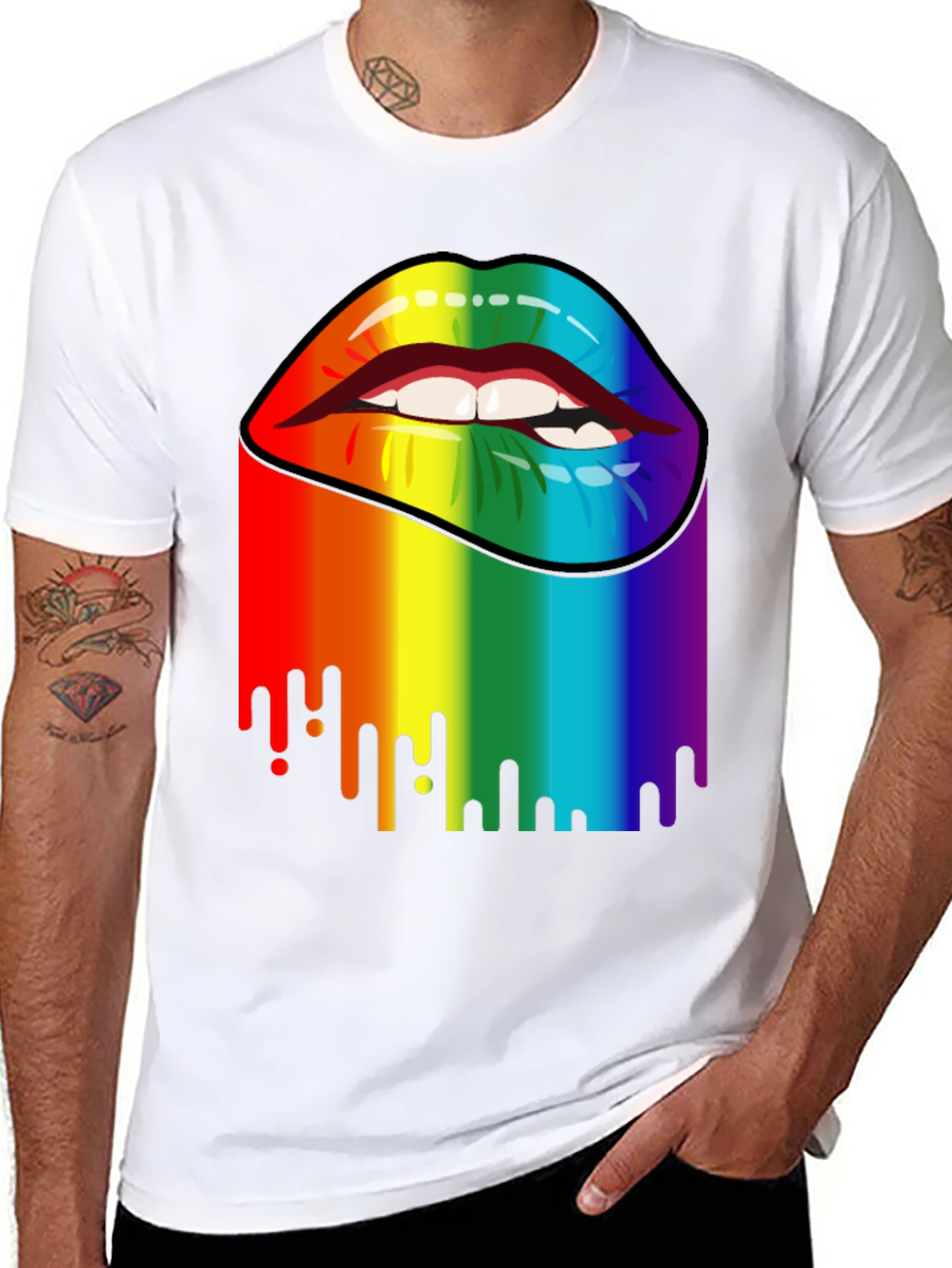 Rainbow Lips Graphic Tee - Pride Apparel
