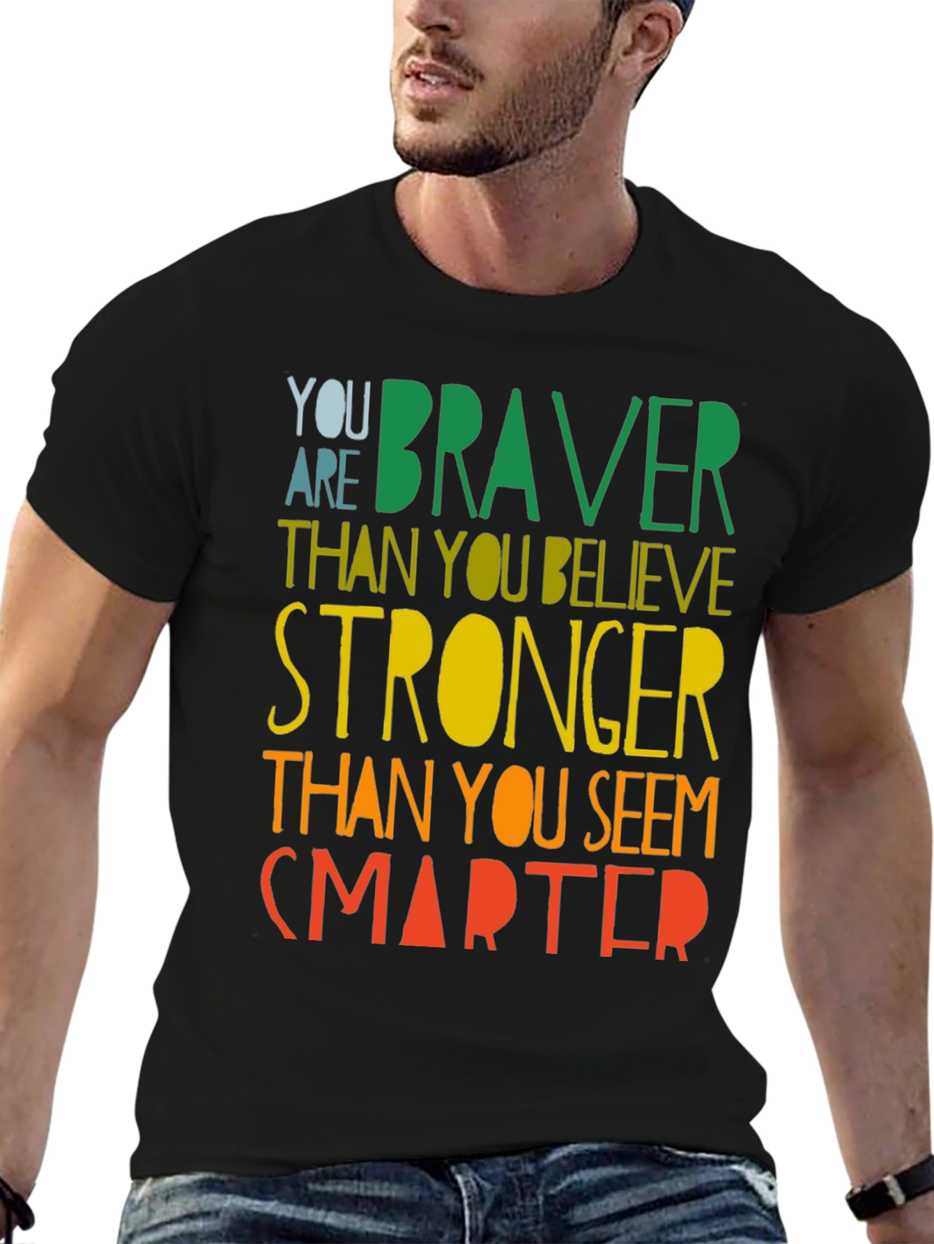 Inspirational Braver Stronger Smarter Graphic T-Shirt