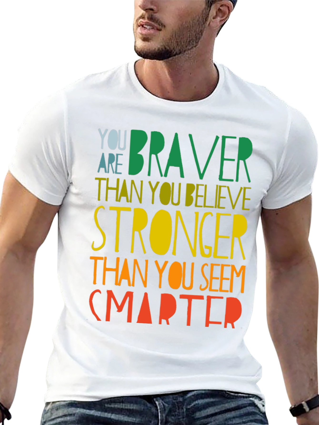 Inspirational Braver Stronger Smarter Graphic T-Shirt