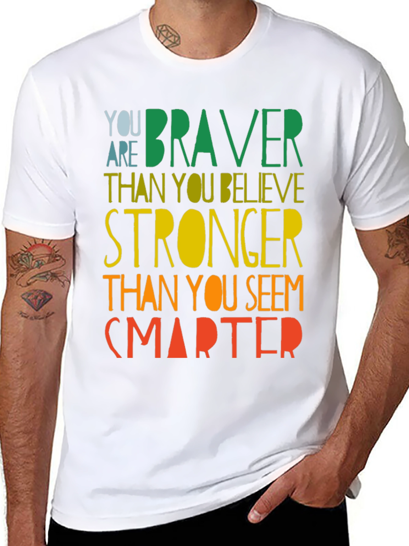 Inspirational Braver Stronger Smarter Graphic T-Shirt
