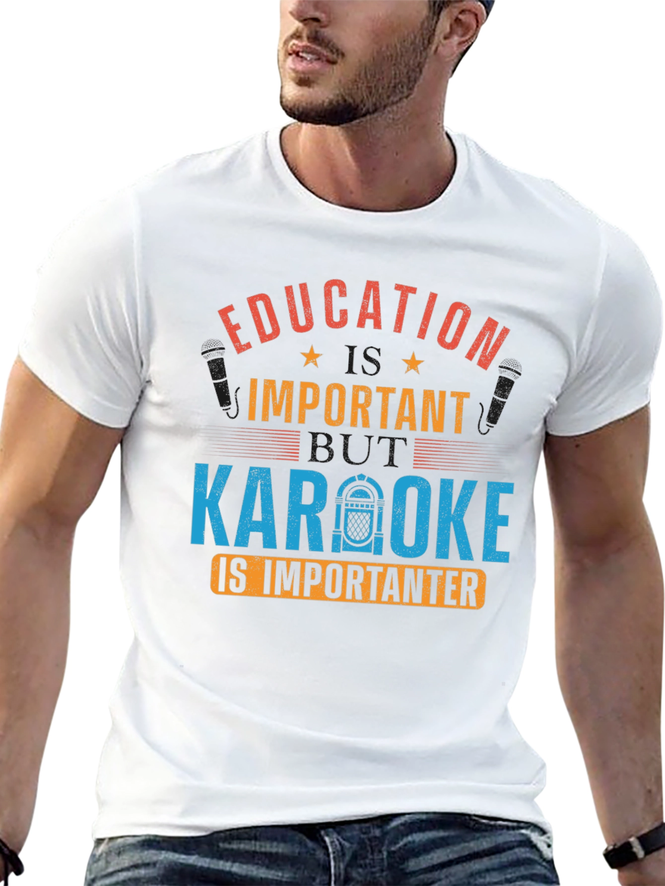 Education Important Karaoke Importanter Black T-Shirt