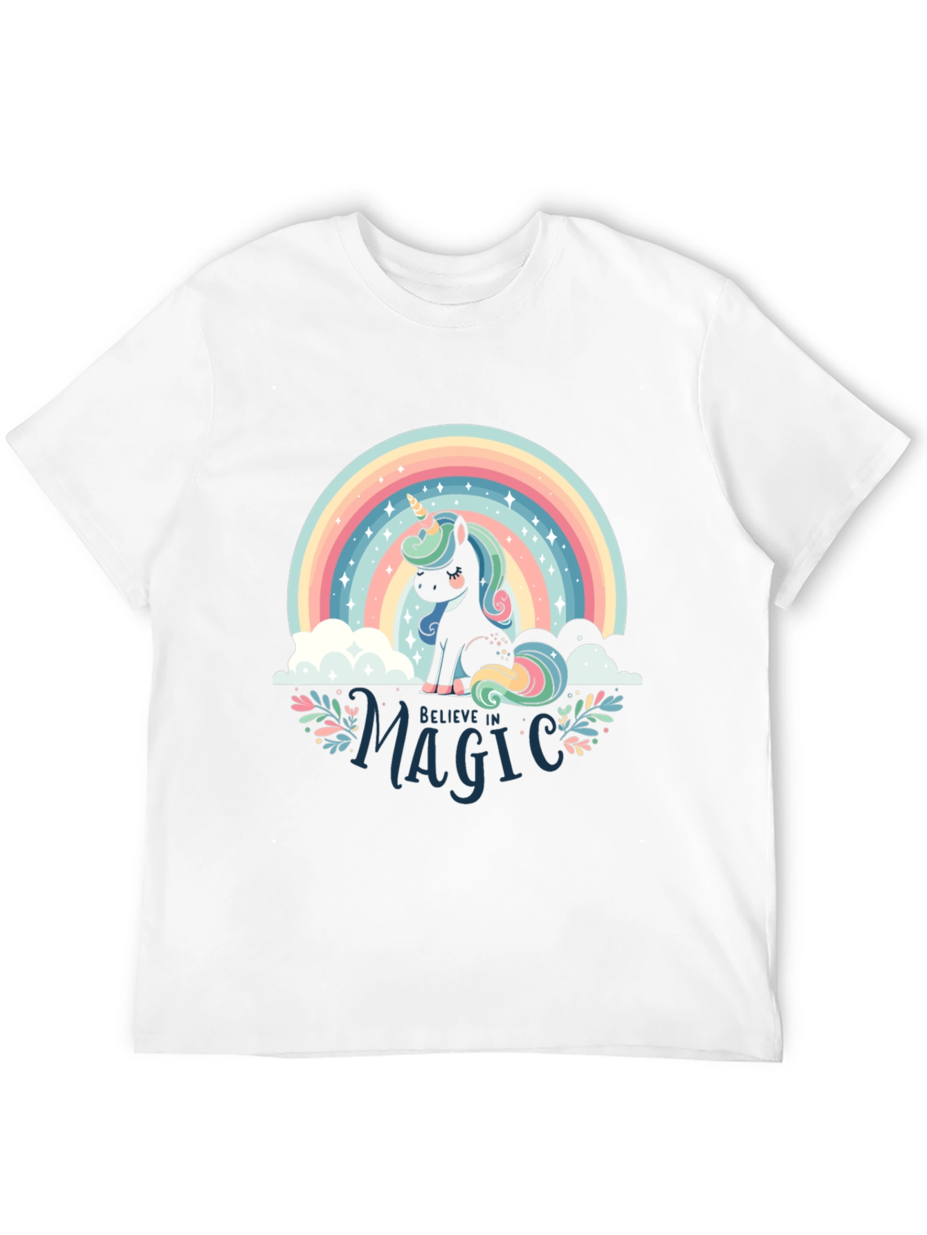 Believe in Magic Unicorn Rainbow T-Shirt