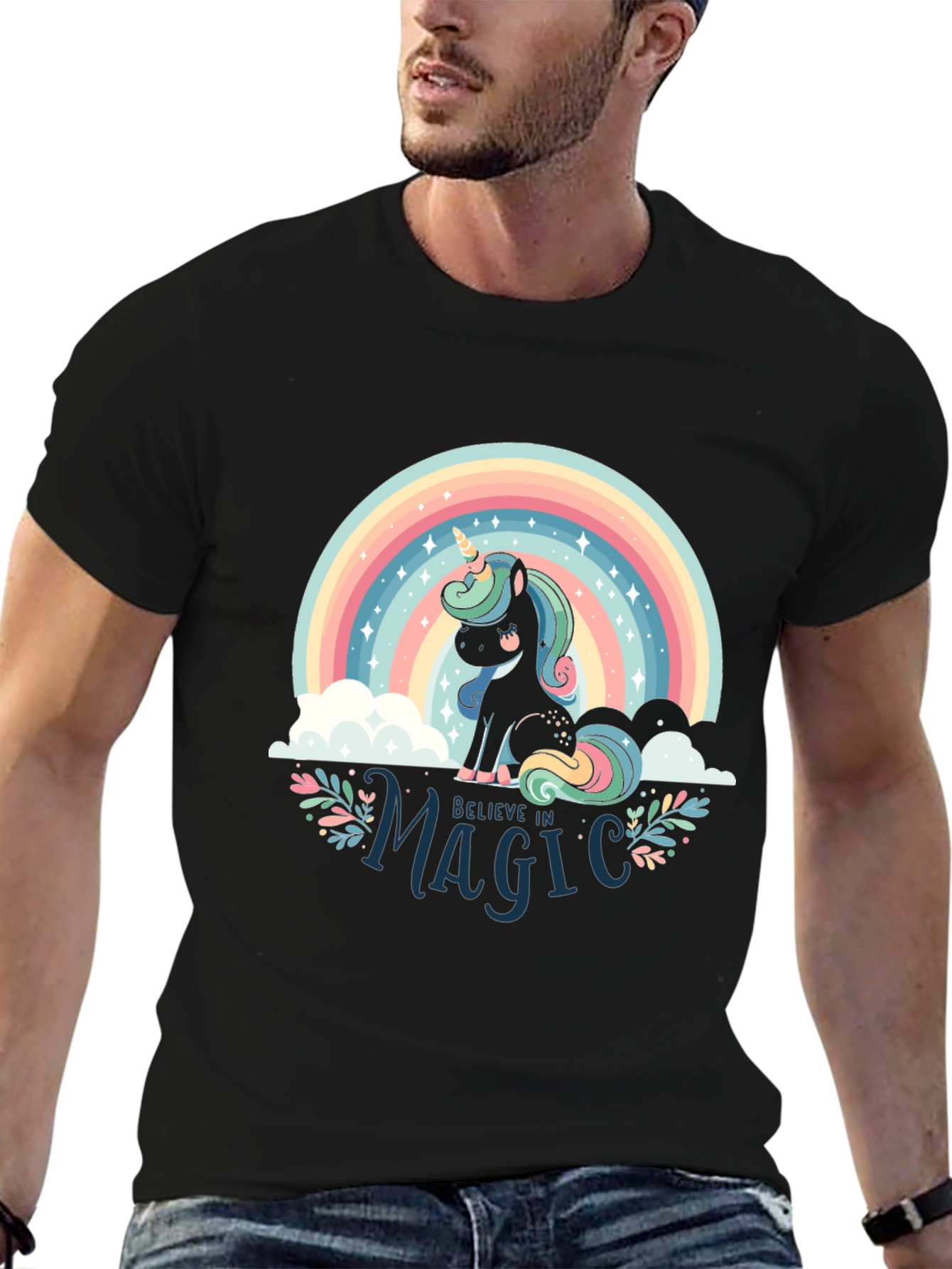 Believe in Magic Unicorn Rainbow T-Shirt