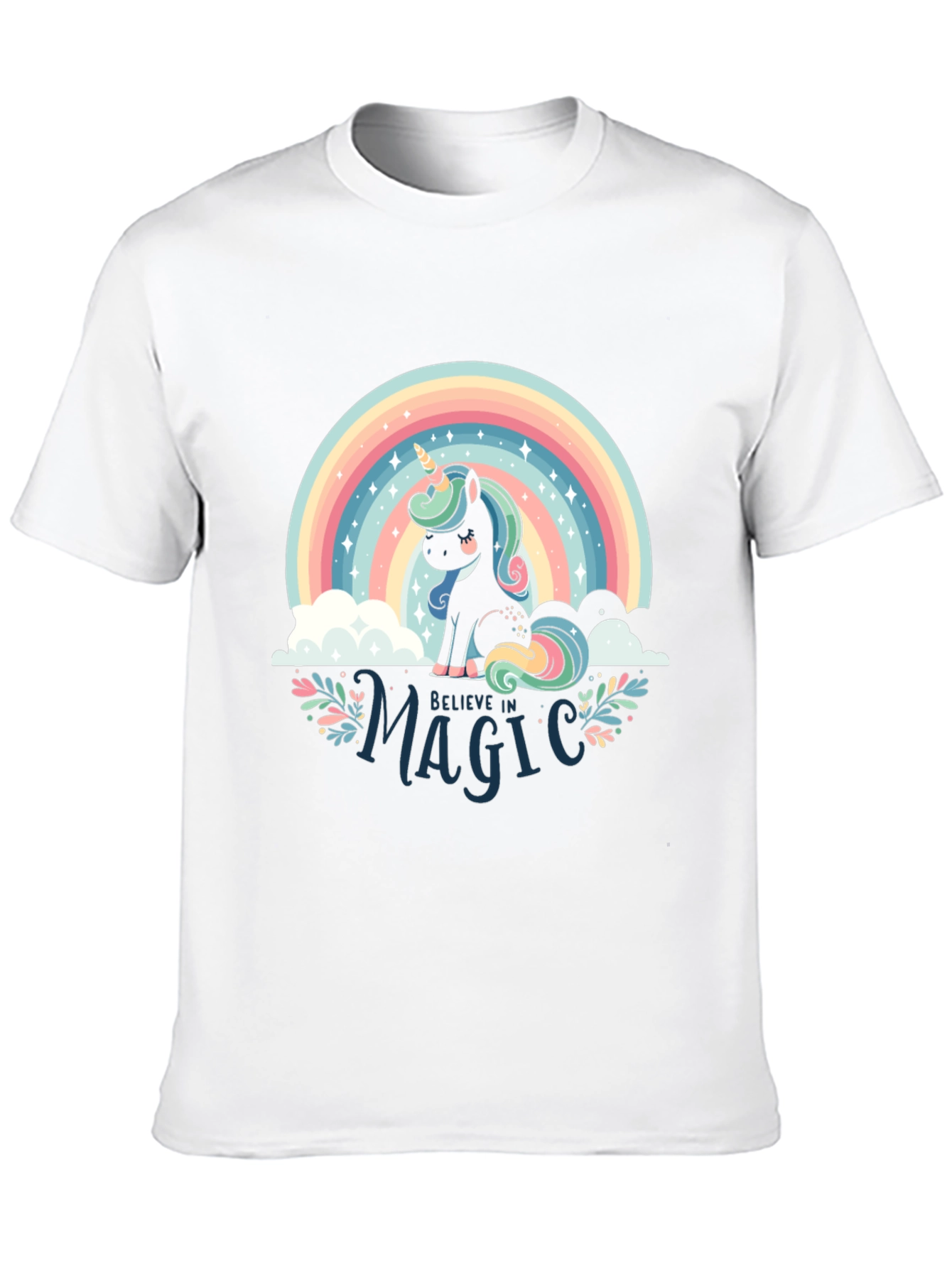 Believe in Magic Unicorn Rainbow T-Shirt