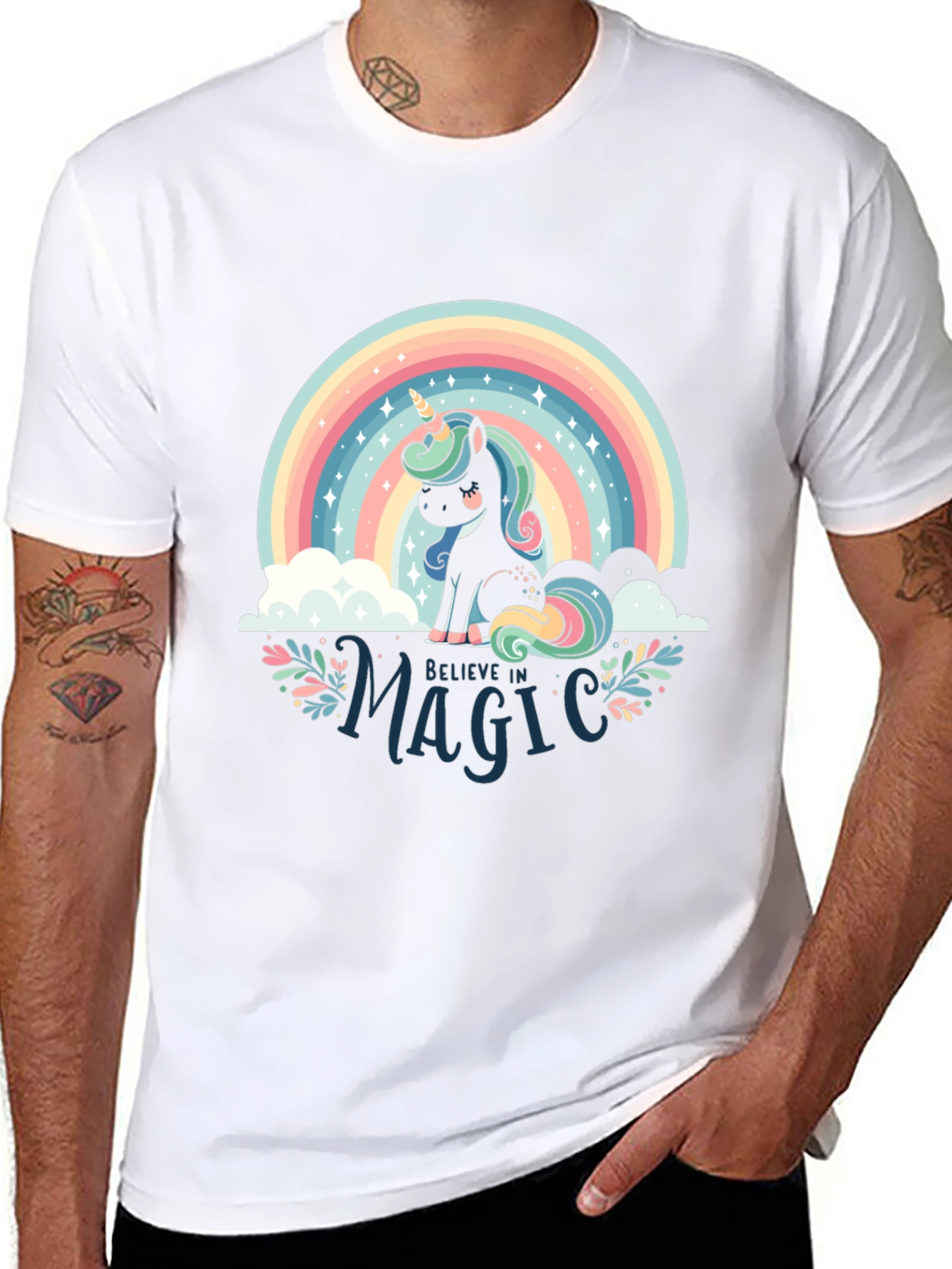 Believe in Magic Unicorn Rainbow T-Shirt
