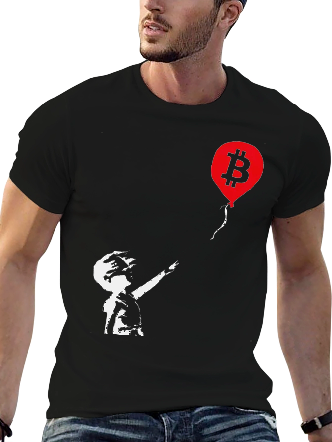 Bitcoin Balloon Graphic Tee - Black