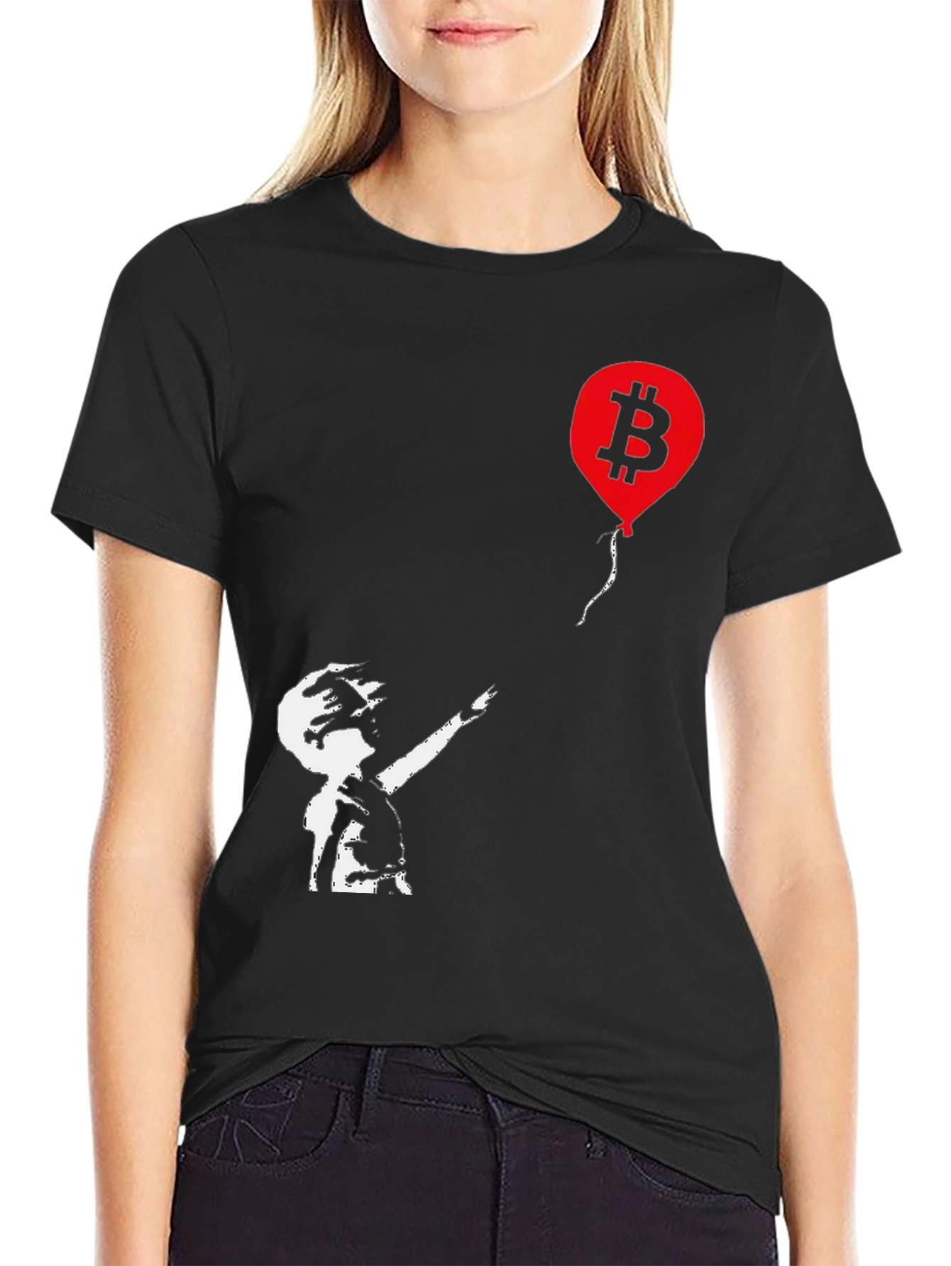 Bitcoin Balloon Graphic Tee - Black