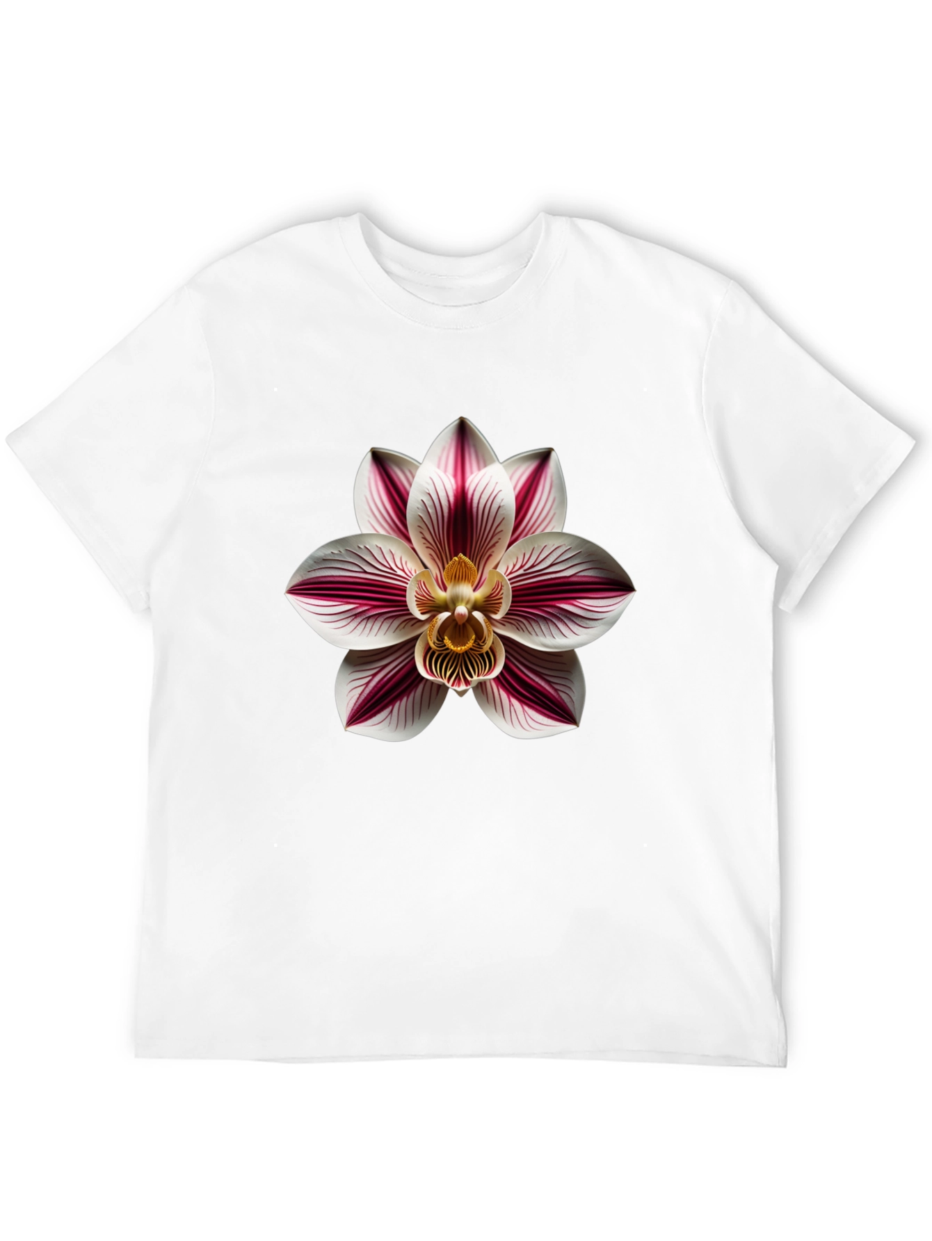 Orchid Flower Graphic Print Tee - Black