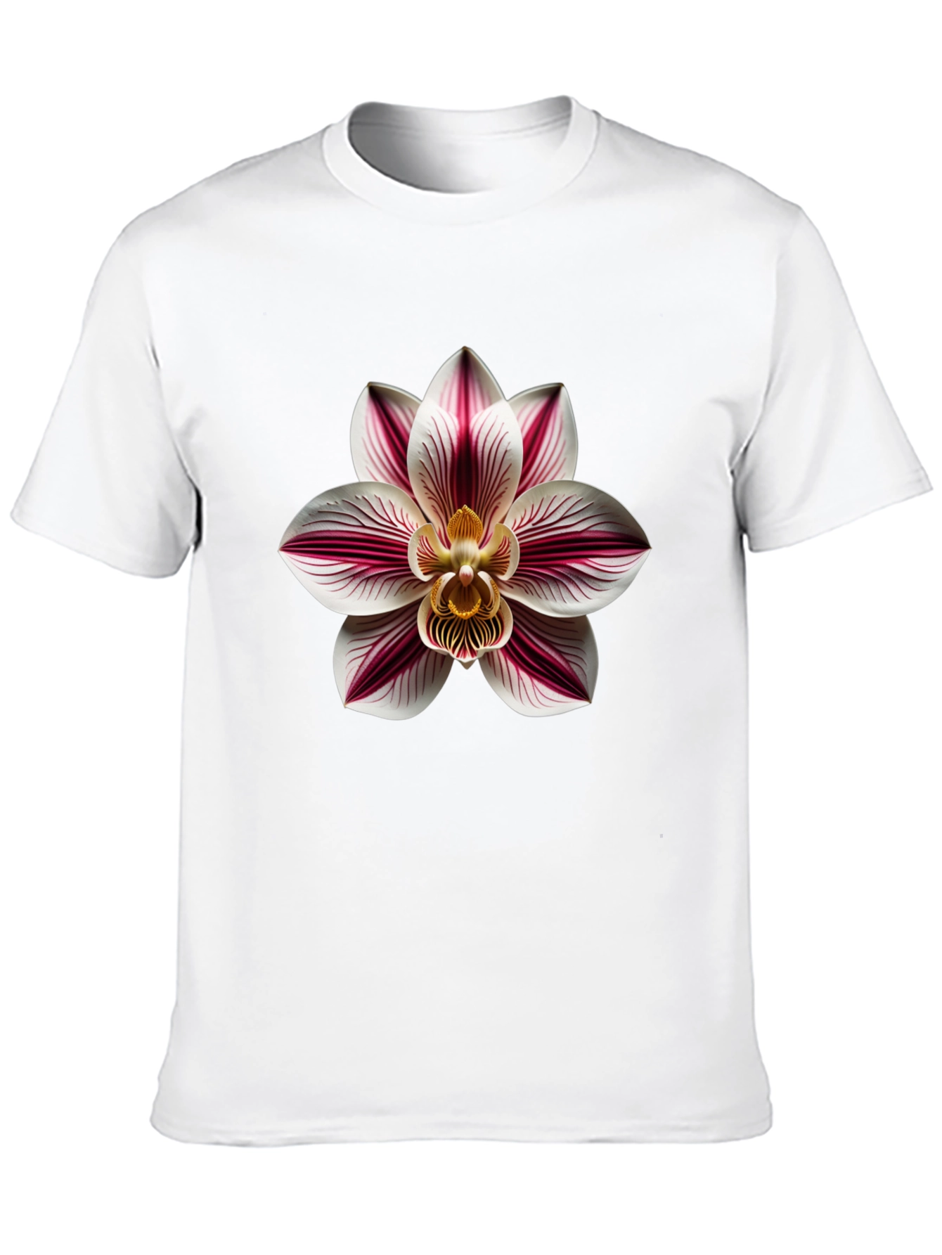 Orchid Flower Graphic Print Tee - Black