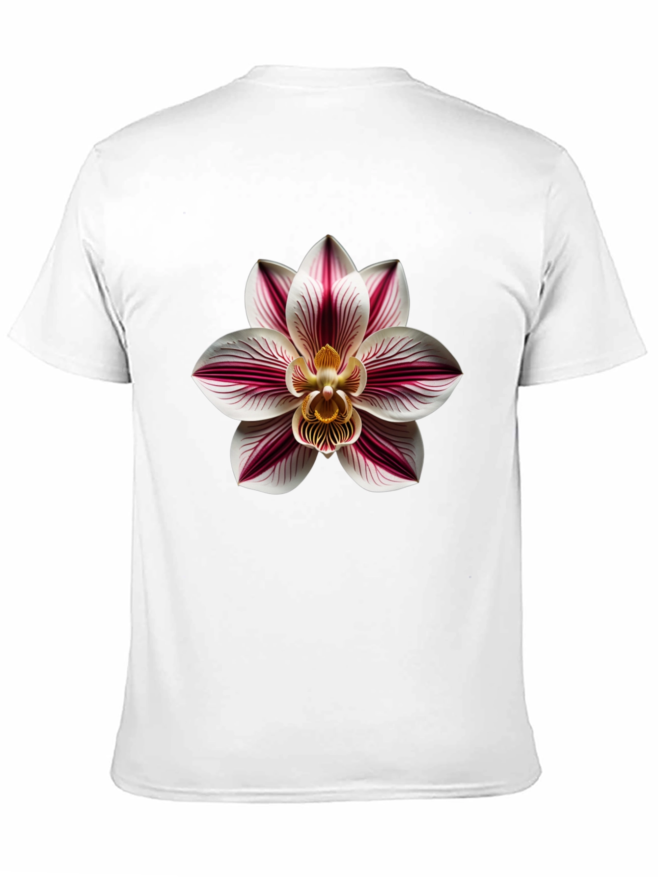 Orchid Flower Graphic Print Tee - Black