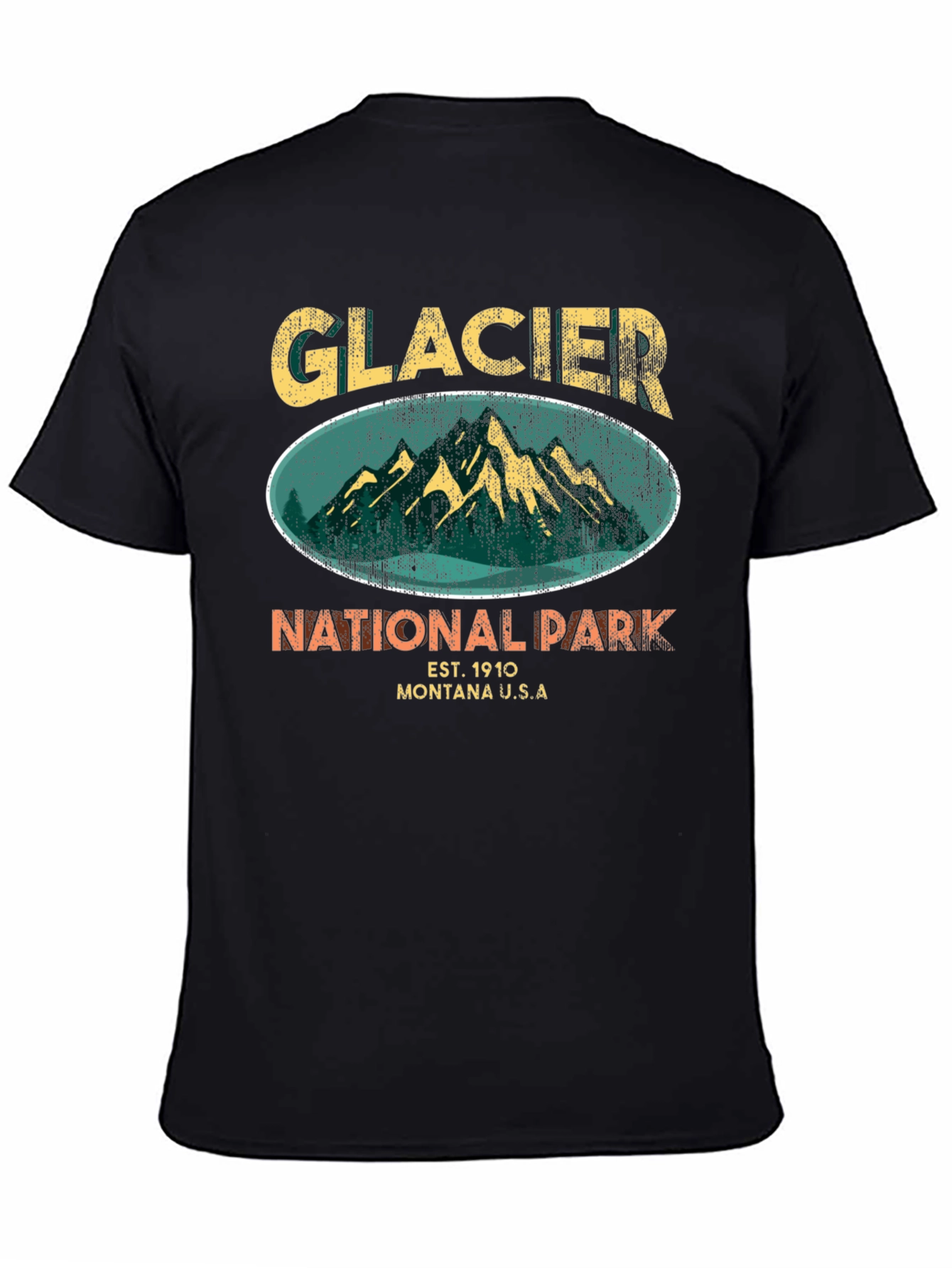 Glacier National Park Black T-Shirt