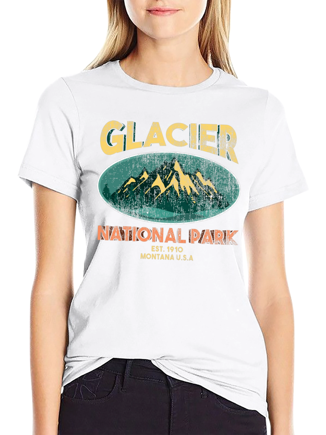 Glacier National Park Black T-Shirt