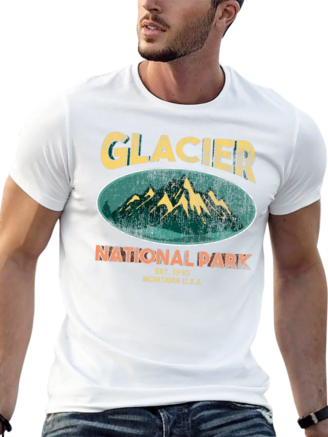 Glacier National Park Black T-Shirt