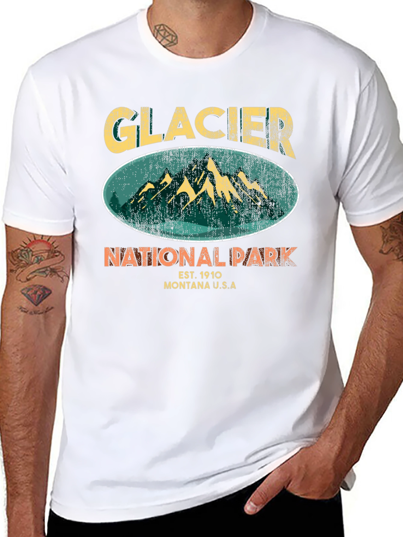 Glacier National Park Black T-Shirt
