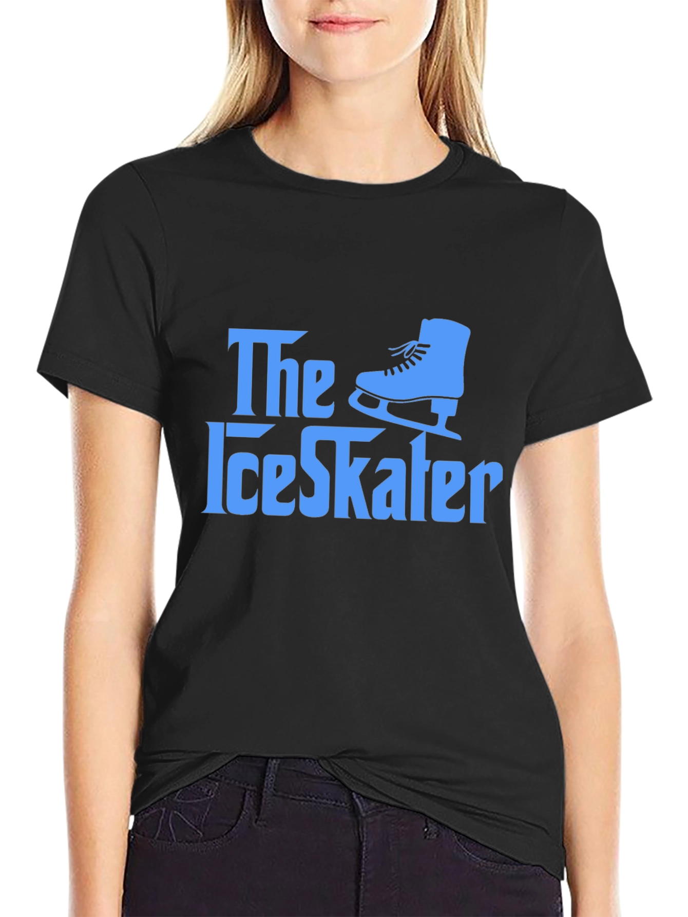 The Ice Skater Graphic Tee - Black Cotton T-Shirt