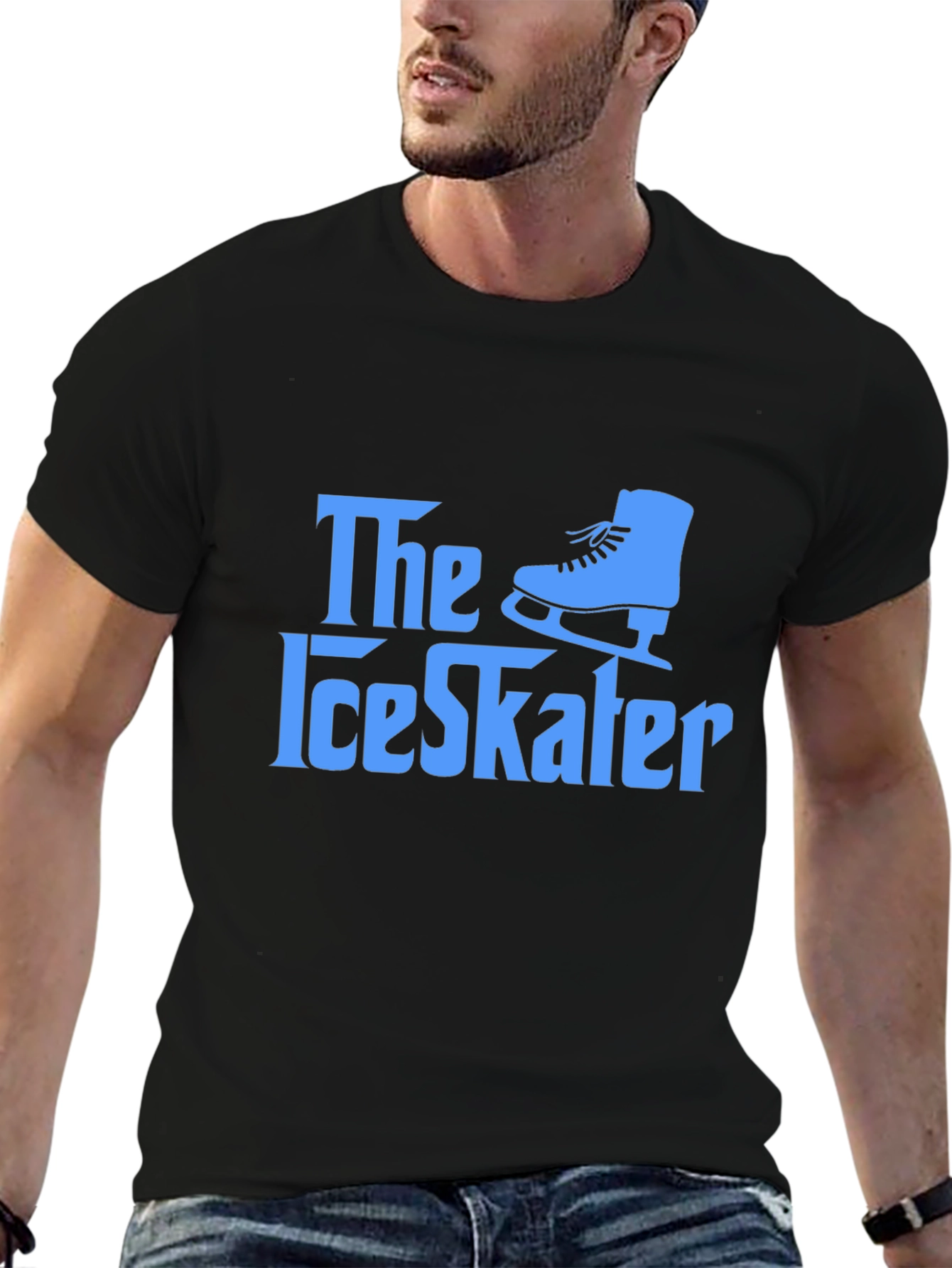 The Ice Skater Graphic Tee - Black Cotton T-Shirt