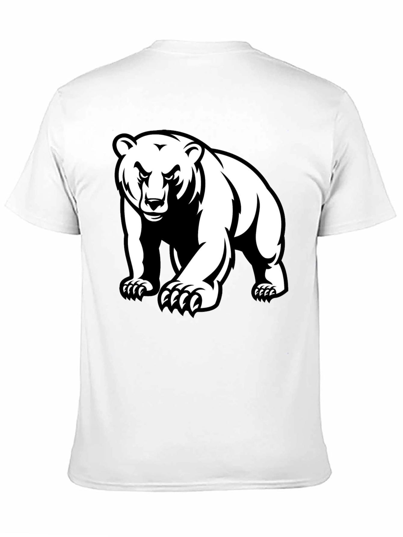 Bear Graphic Tee - Black Crew Neck T-Shirt