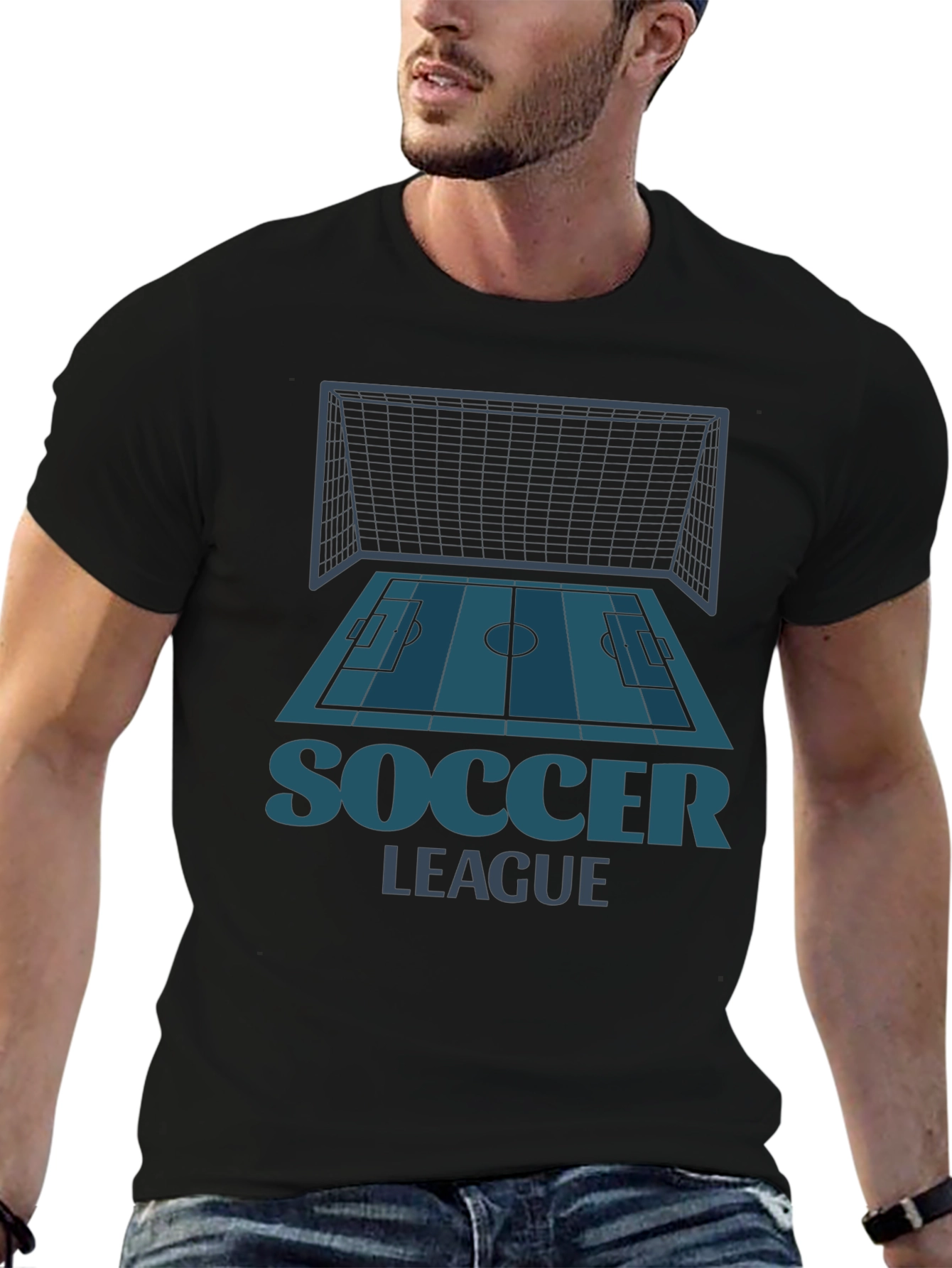 Soccer League Graphic Tee - Black