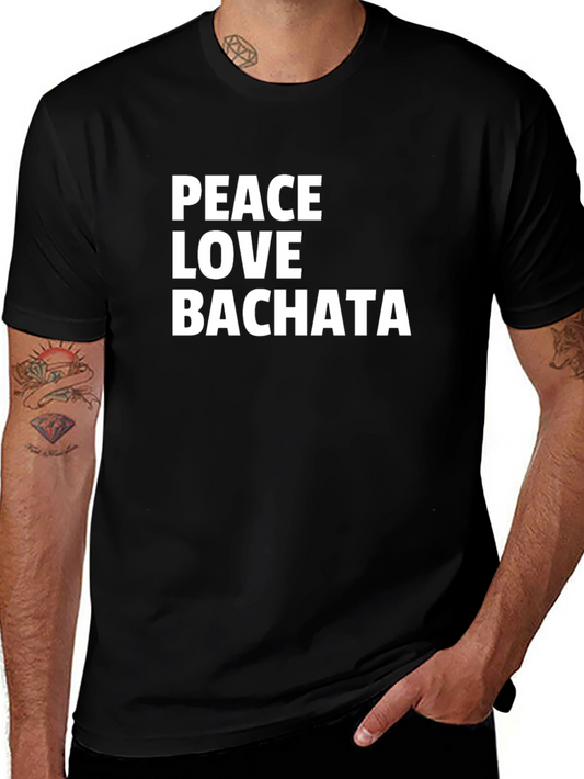 Peace Love Bachata Black Graphic Tee