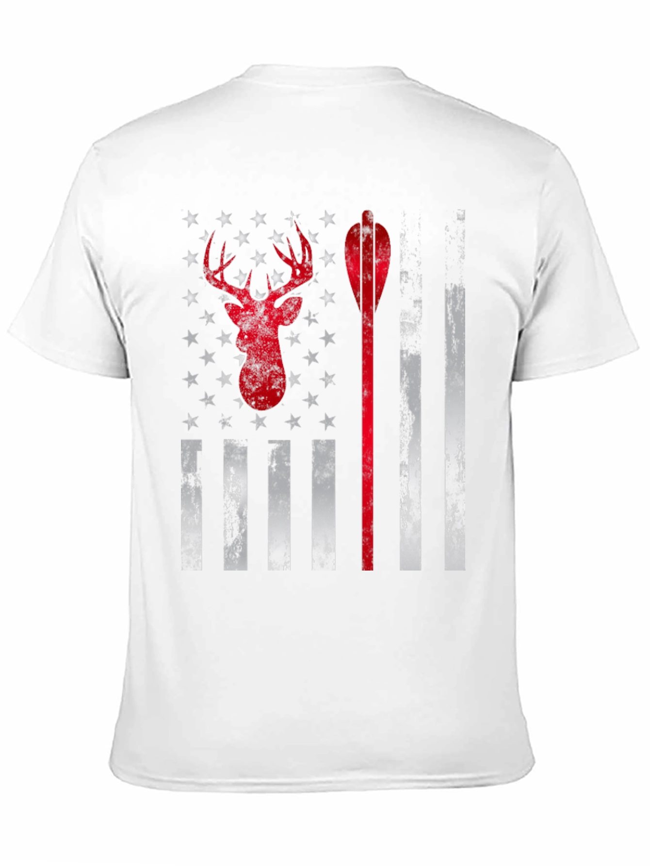 Hunting Deer Arrow American Flag Graphic T-Shirt