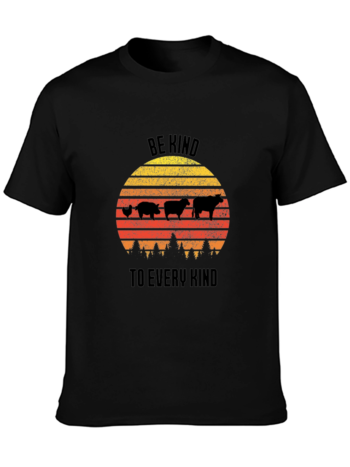 Be Kind Animal Silhouette Graphic Tee