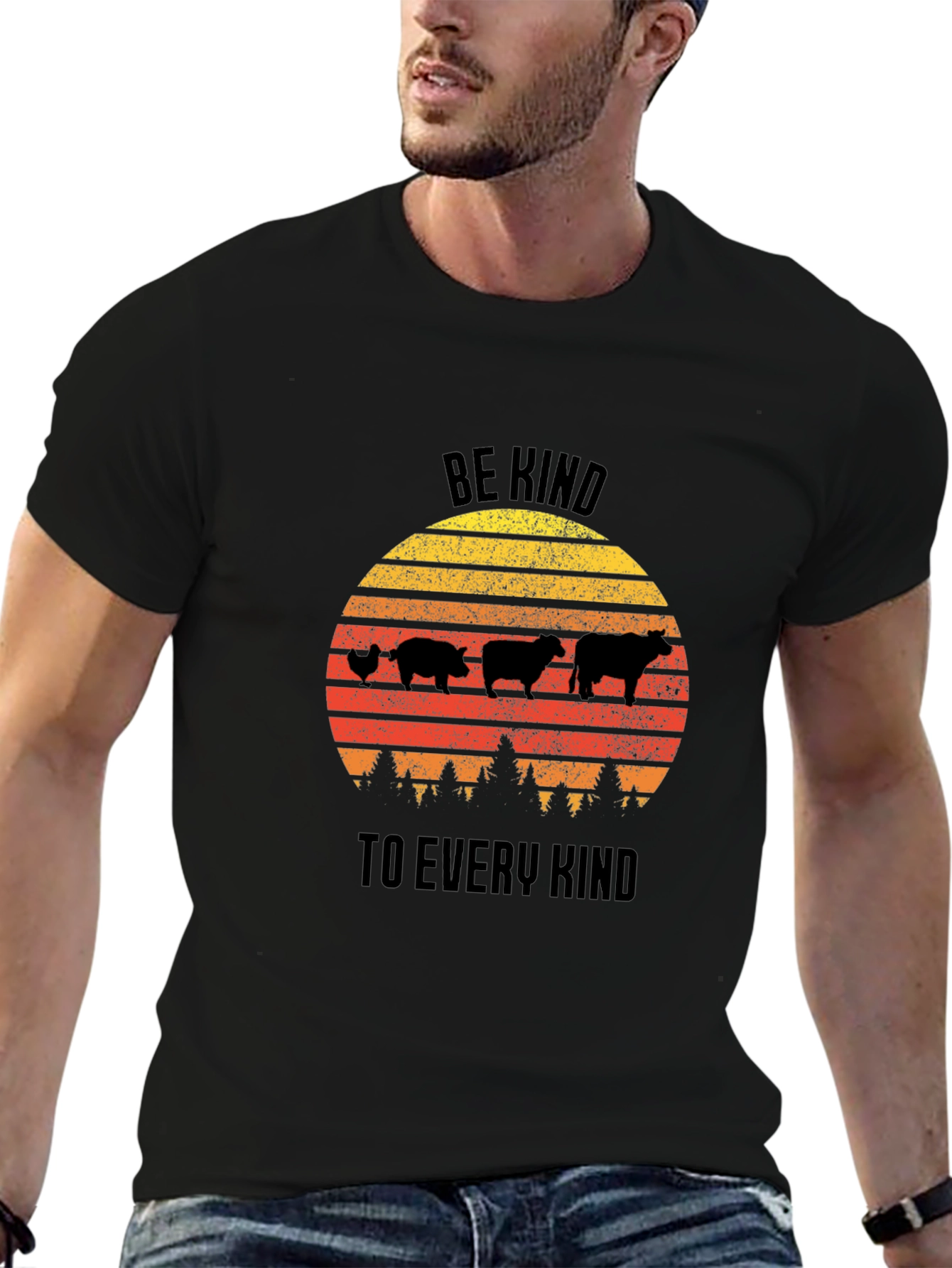 Be Kind Animal Silhouette Graphic Tee