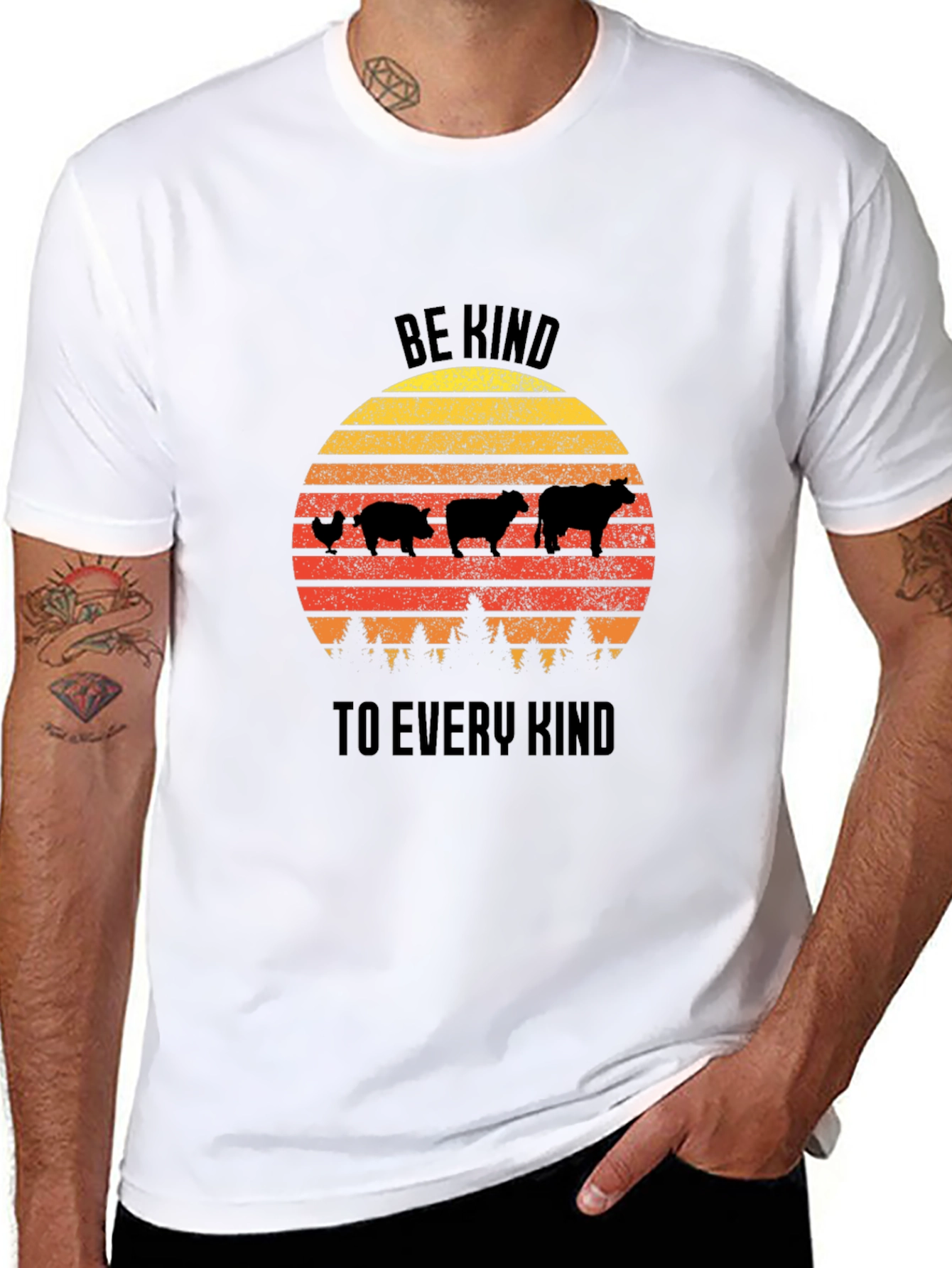 Be Kind Animal Silhouette Graphic Tee