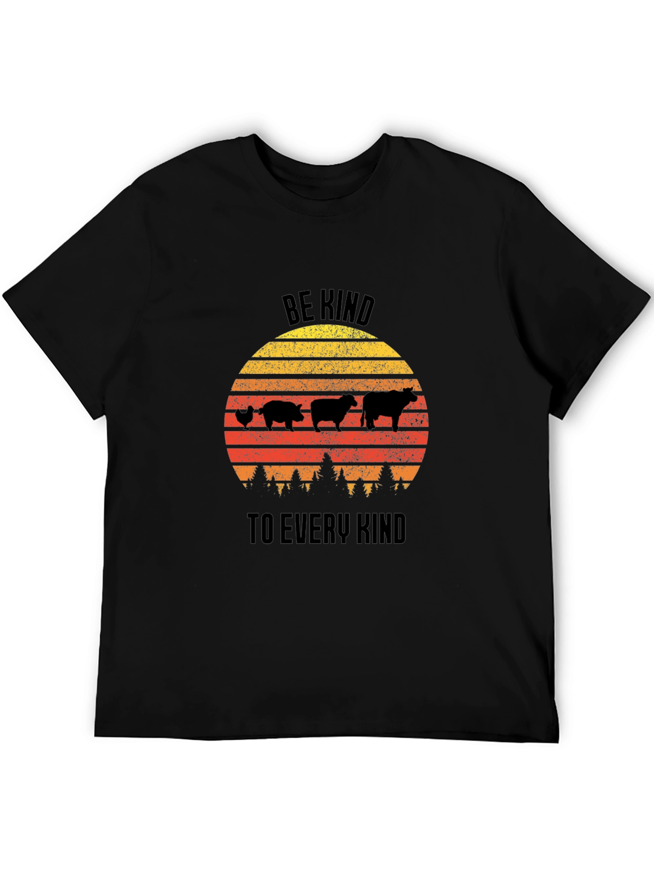 Be Kind Animal Silhouette Graphic Tee
