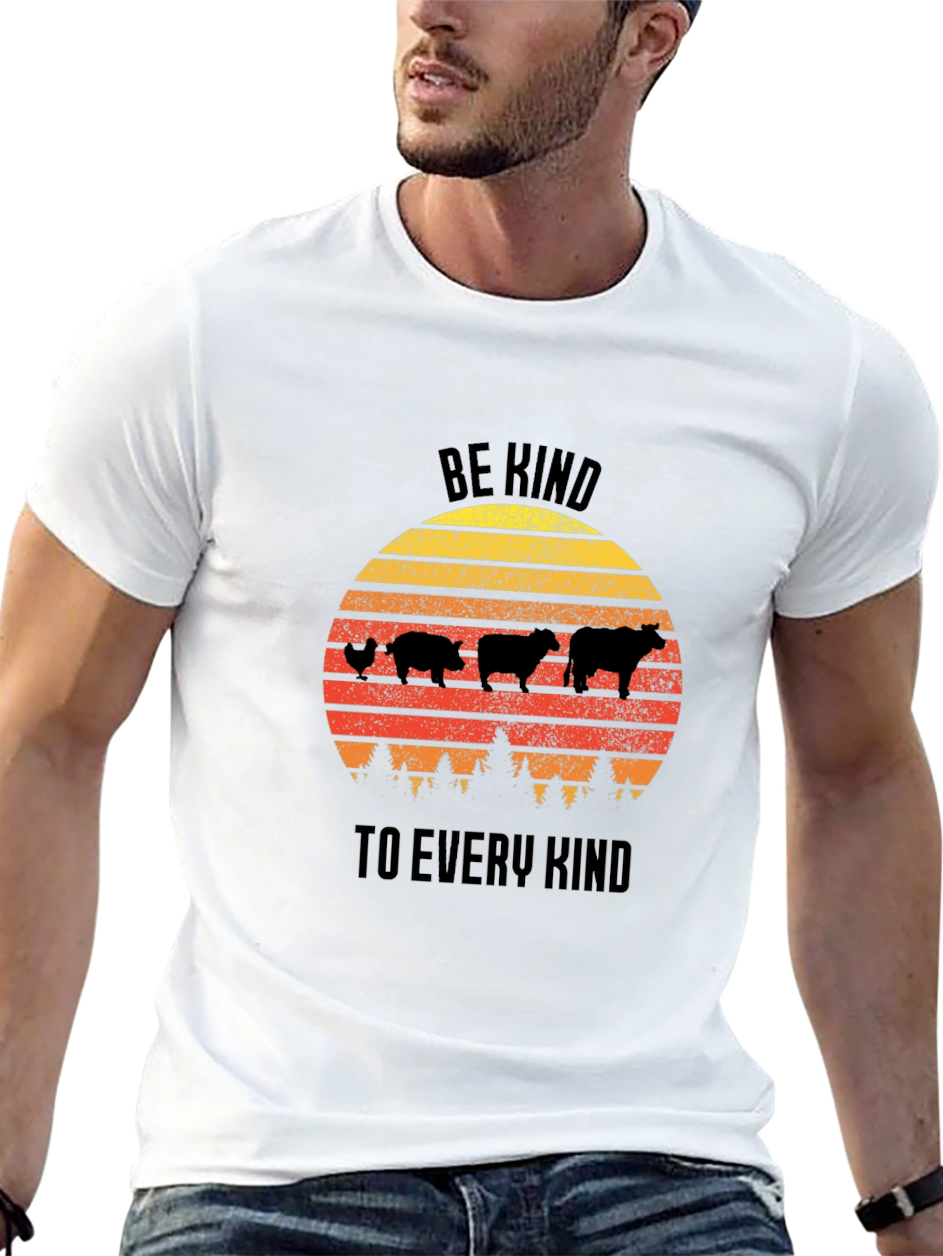 Be Kind Animal Silhouette Graphic Tee