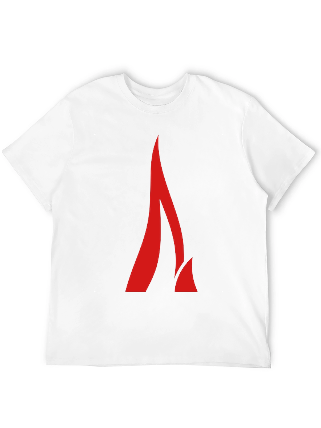 Modern Red Flame Graphic Black T-Shirt