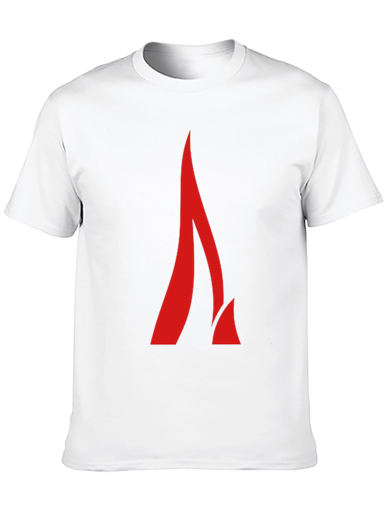 Modern Red Flame Graphic Black T-Shirt