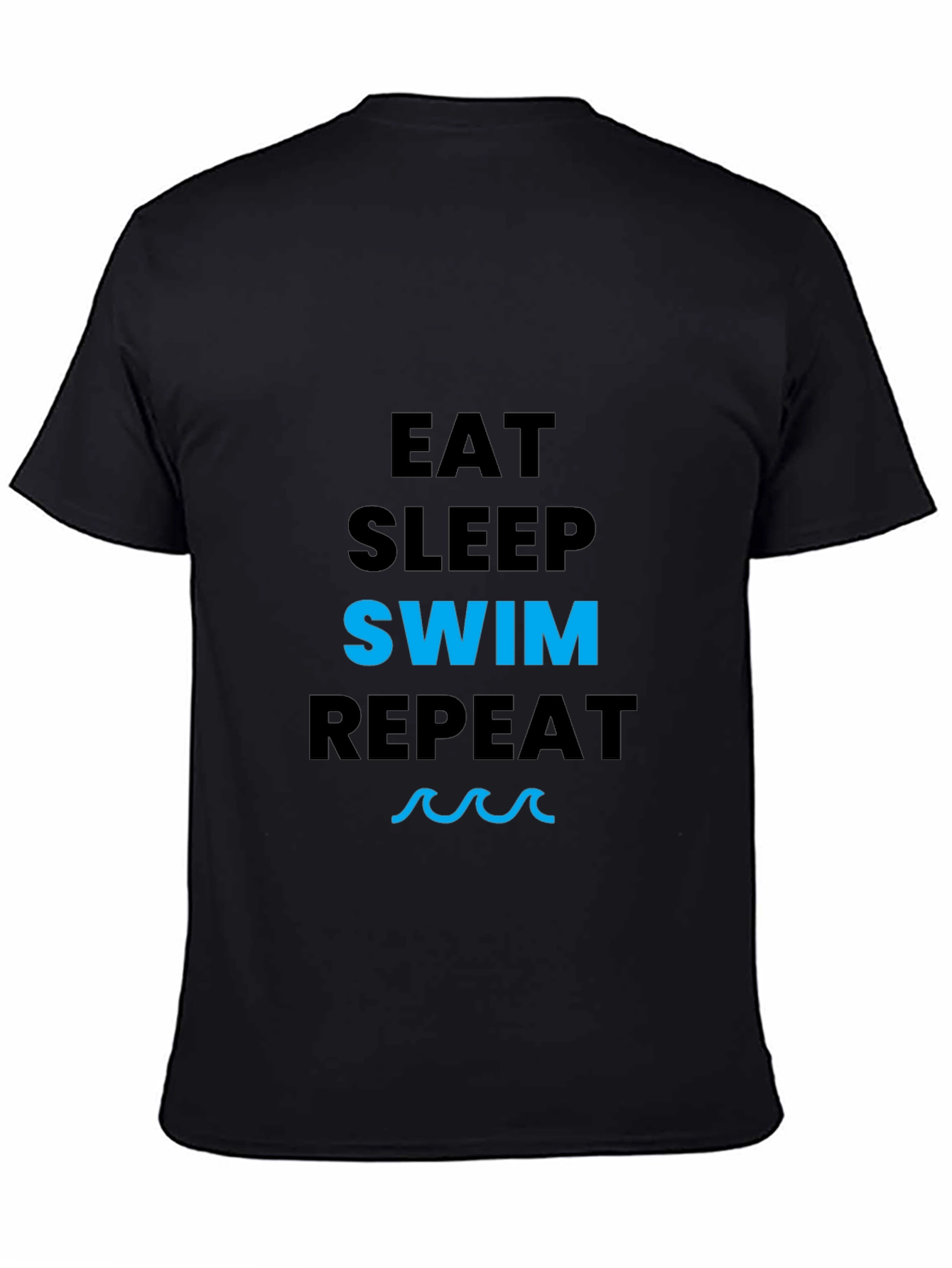 Eat Sleep Swim Repeat Black T-Shirt