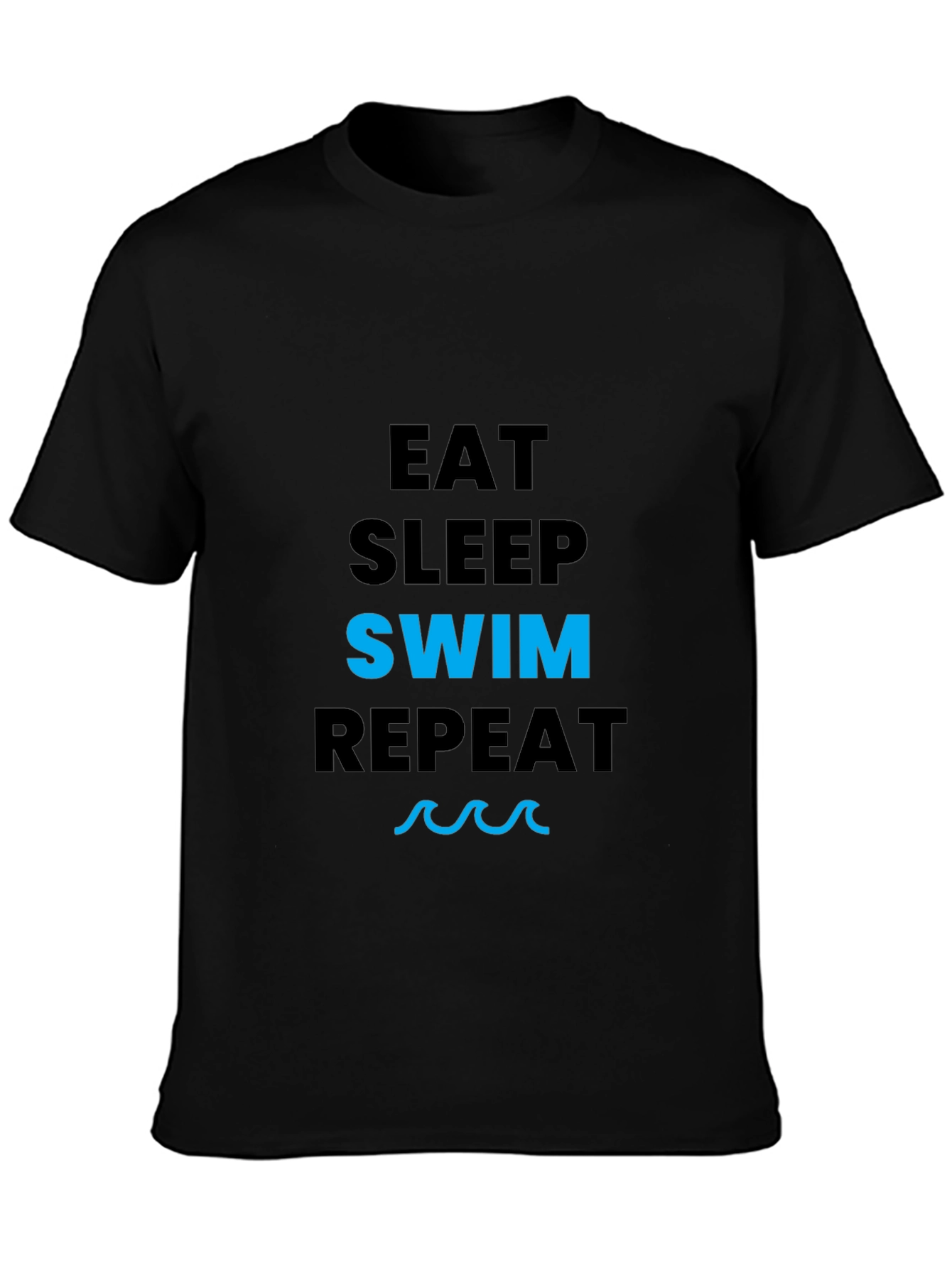 Eat Sleep Swim Repeat Black T-Shirt