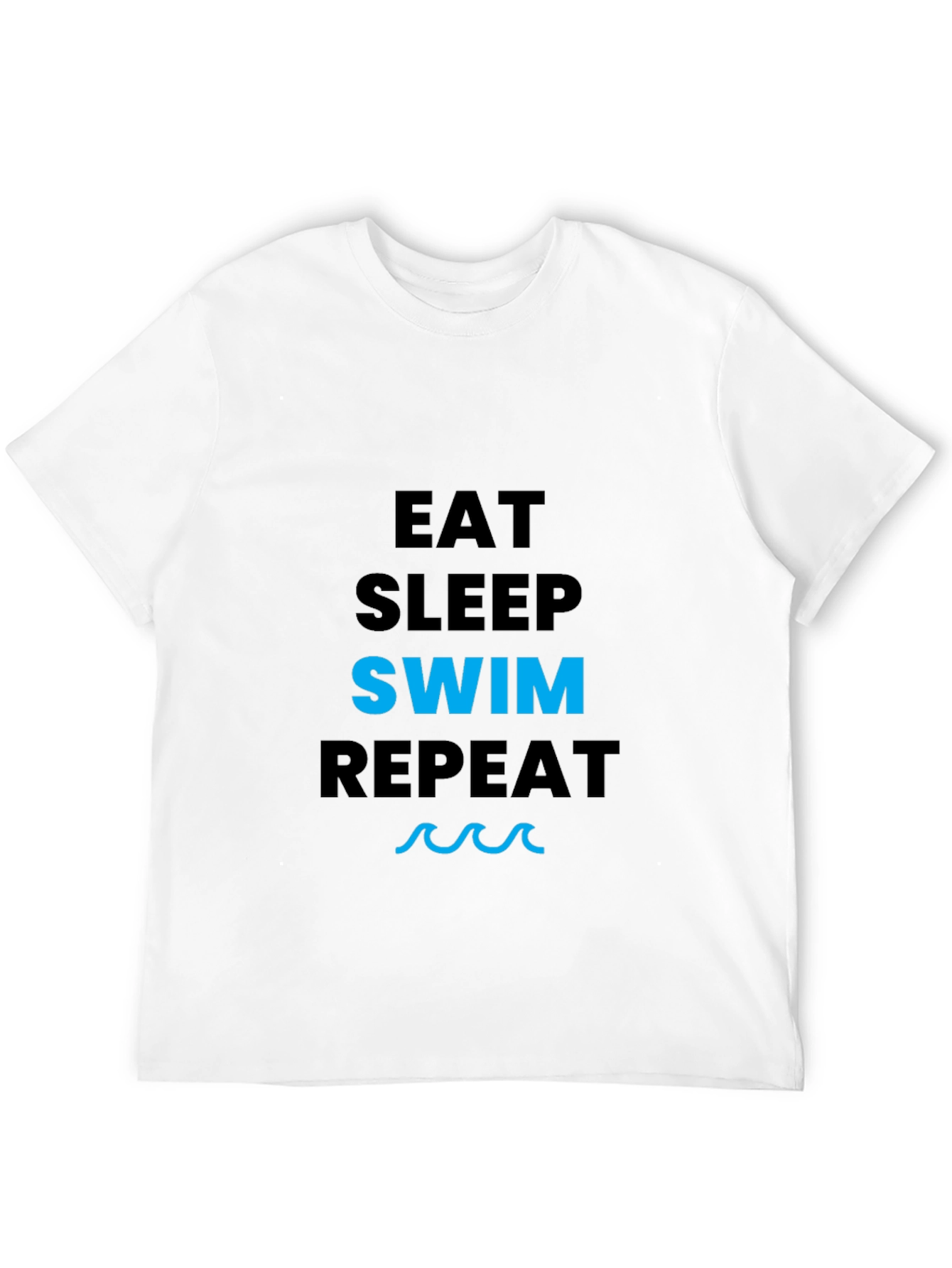 Eat Sleep Swim Repeat Black T-Shirt