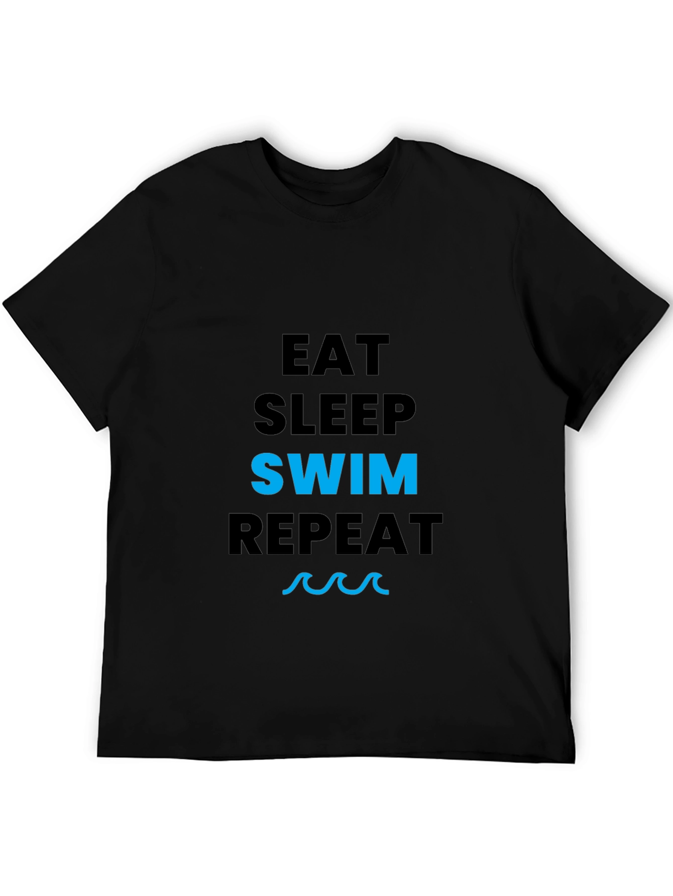 Eat Sleep Swim Repeat Black T-Shirt